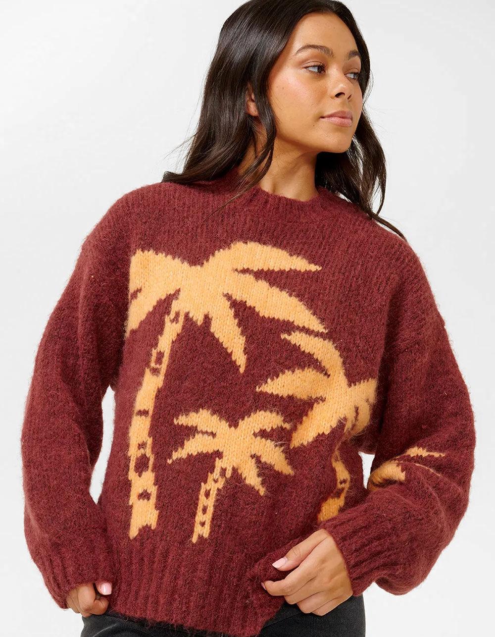 RIP CURL Beach Party Womens Sweater - PLUM Product Image