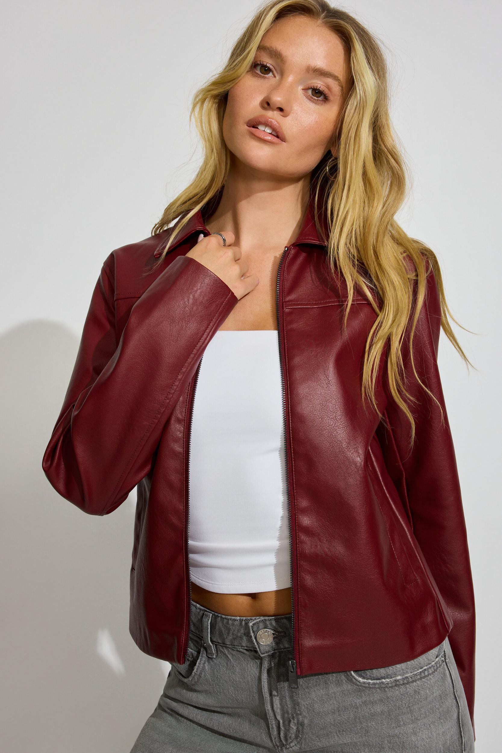Faux Leather Worker Jacket Product Image