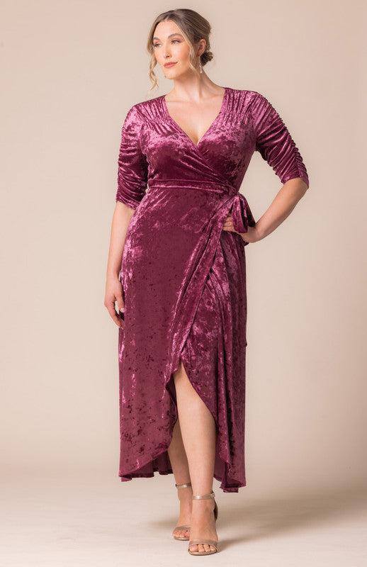 Cara Velvet Hi-Low Wrap Gown - Plus Product Image