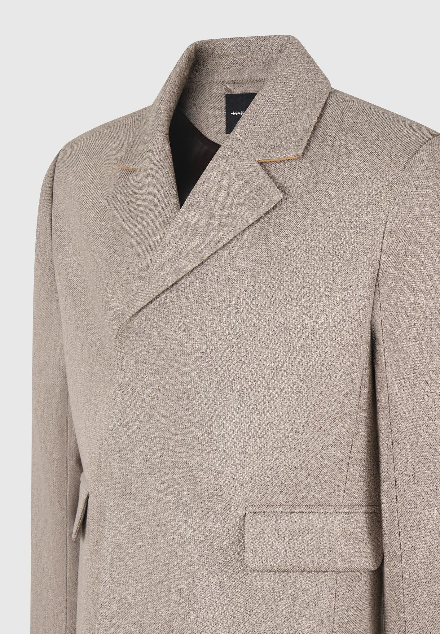Hector - Double Breasted Tailored Cropped Blazer - Taupe Male Product Image