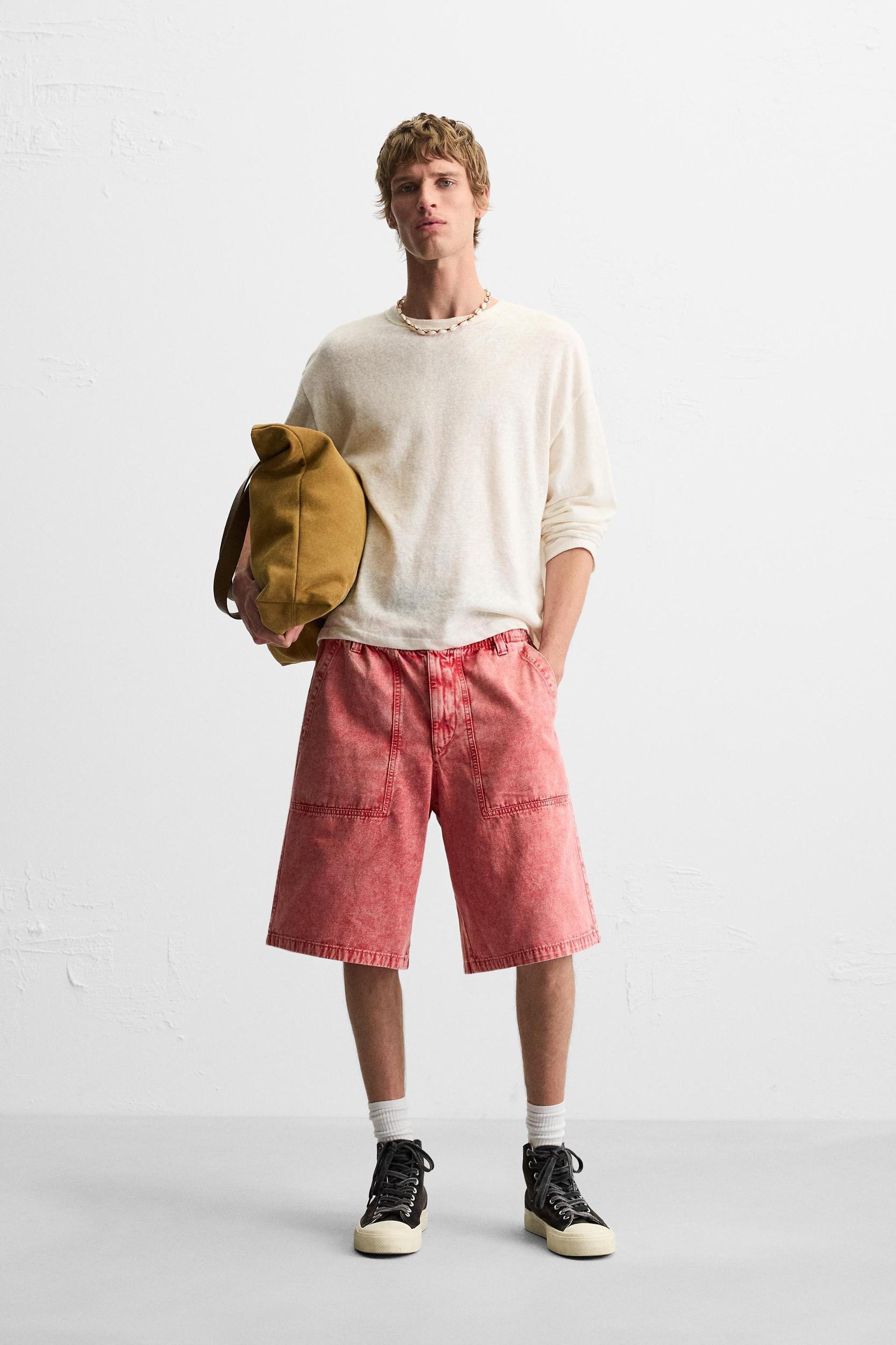 WASHED RELAXED FIT BERMUDA SHORTS Product Image