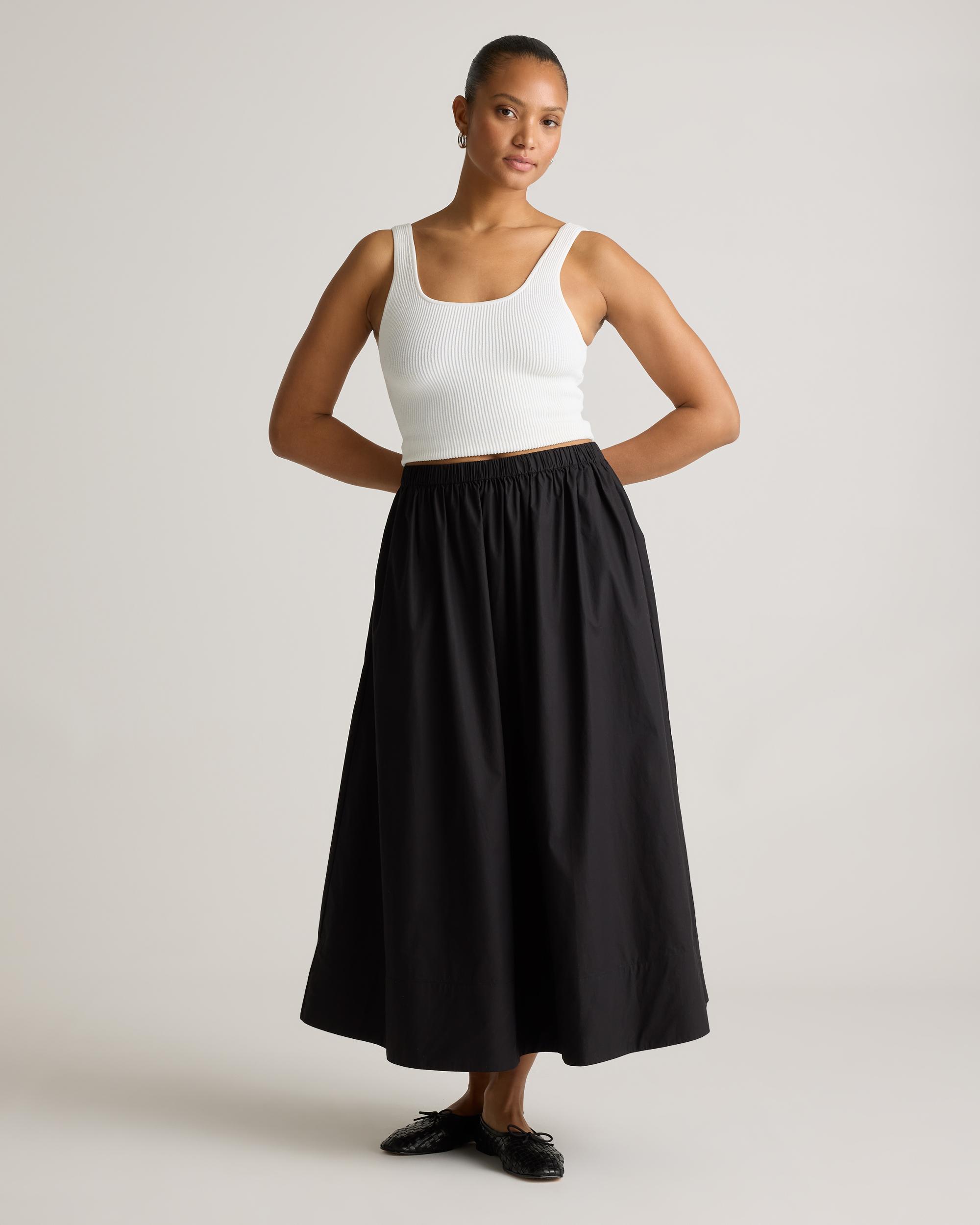 Quince | Women's Poplin A-line Maxi Skirt Organic Cotton Product Image