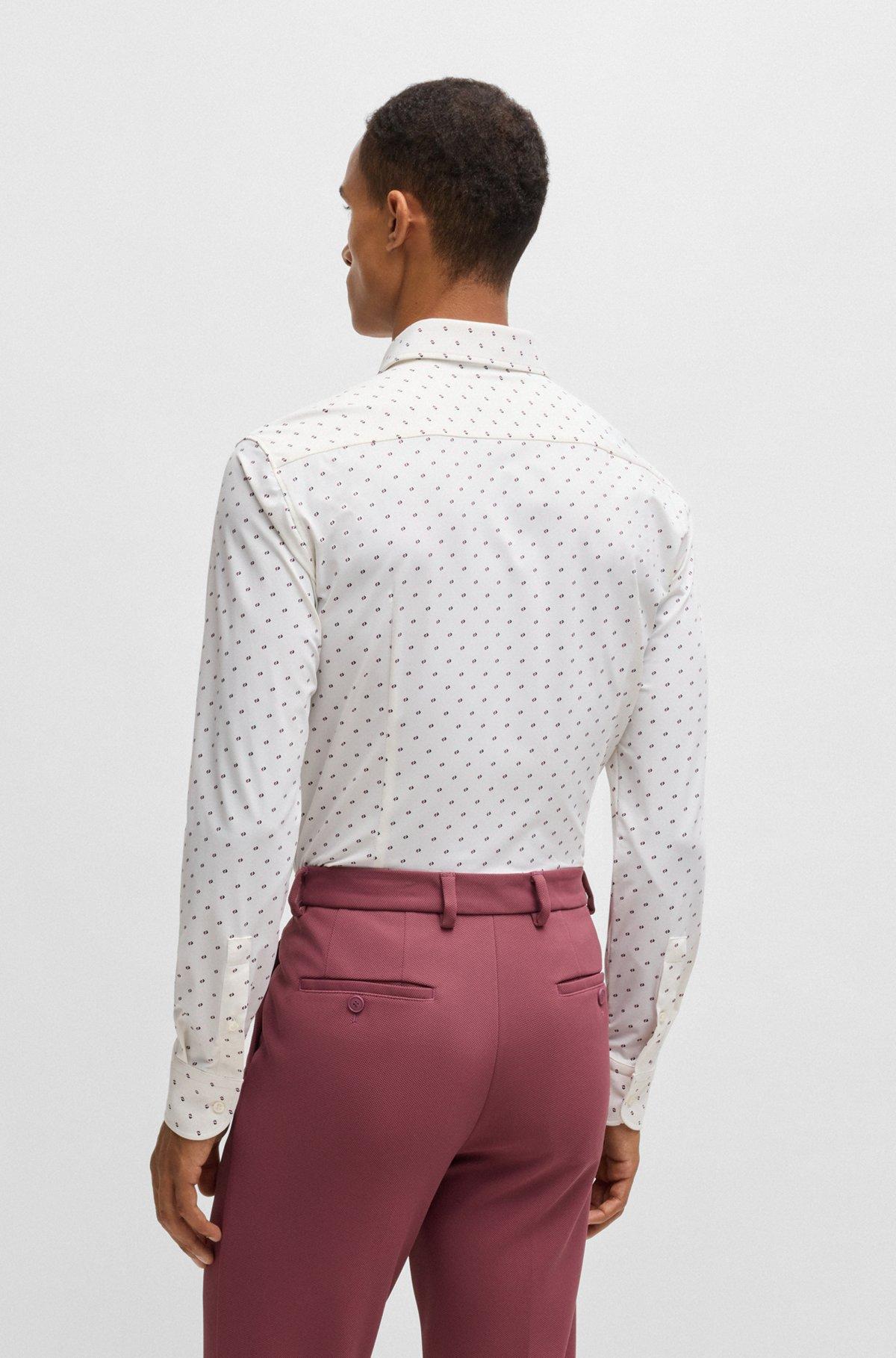 Slim-fit shirt in printed performance-stretch material Product Image
