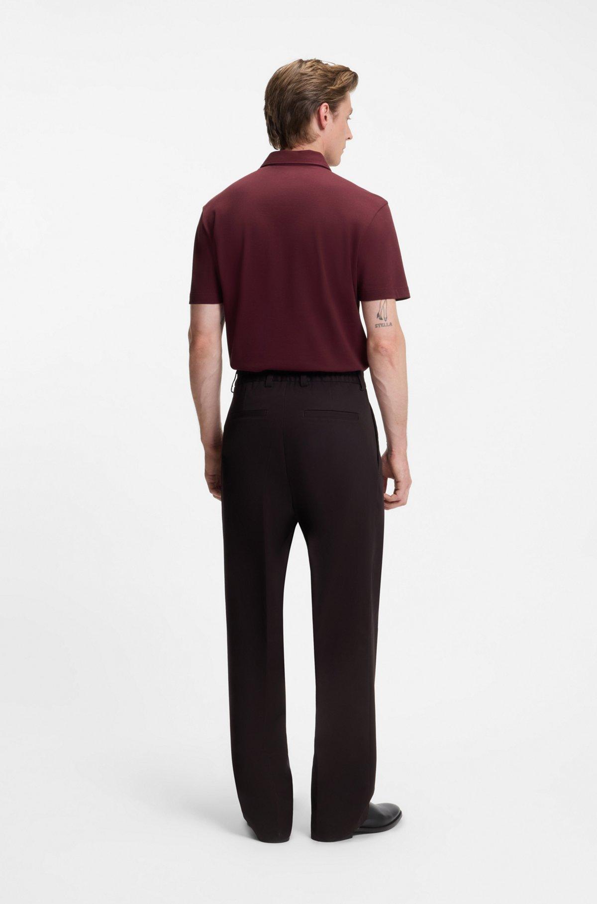 Zip-placket polo shirt in a cotton blend Product Image