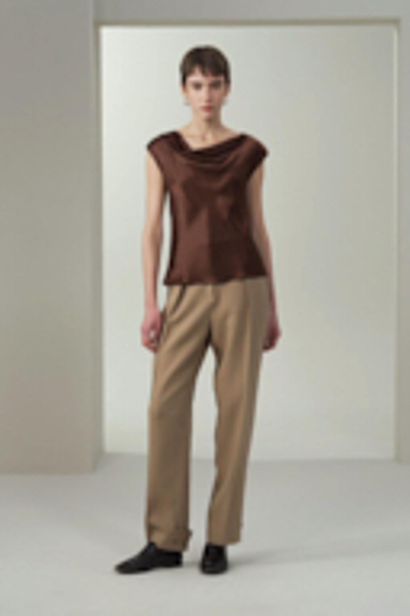 Sleeveless Cowl Neck Slim Fit Top Product Image