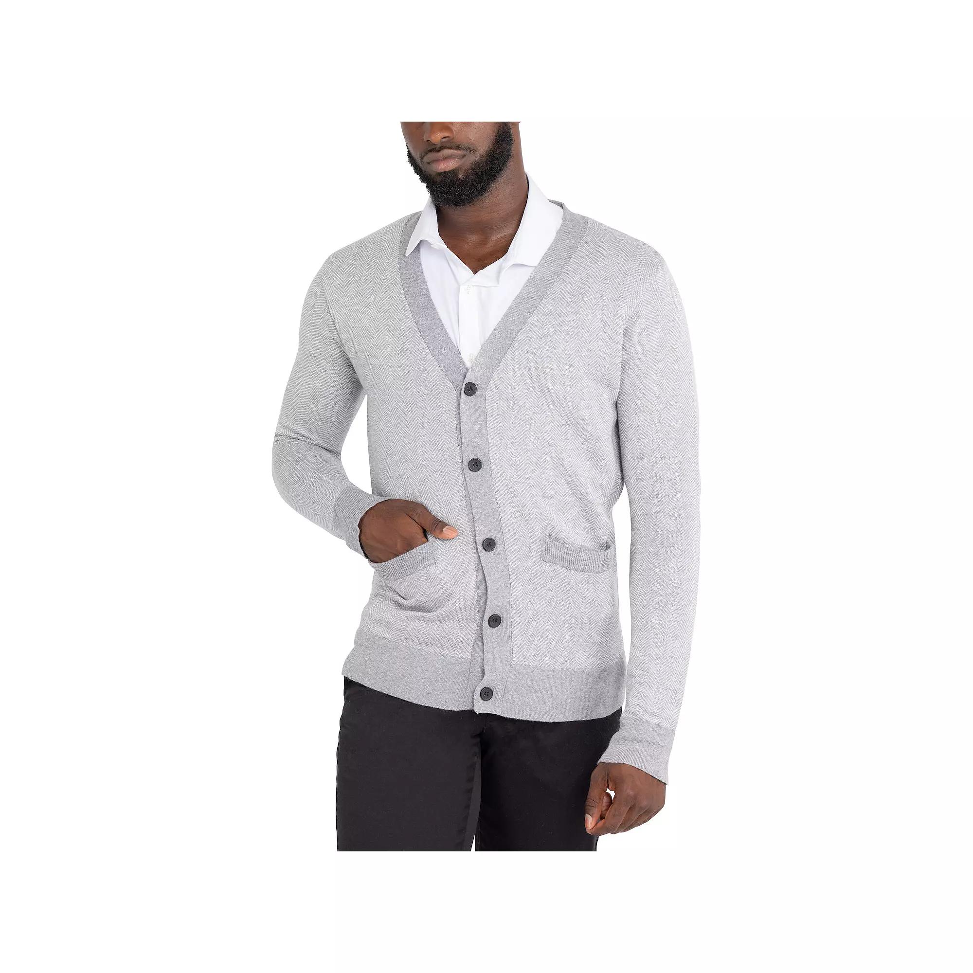 Men's Xray Herringbone Cardigan Sweater,  Product Image