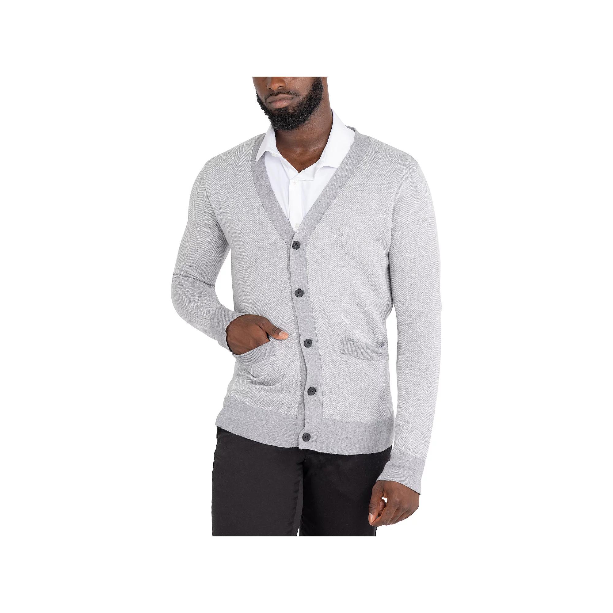Men's Xray Herringbone Cardigan Sweater,  Product Image