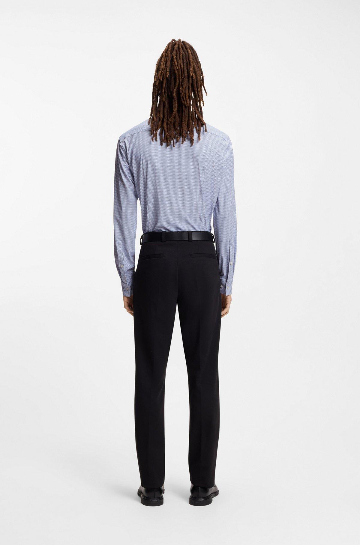 Printed slim-fit shirt in performance-stretch jersey Product Image