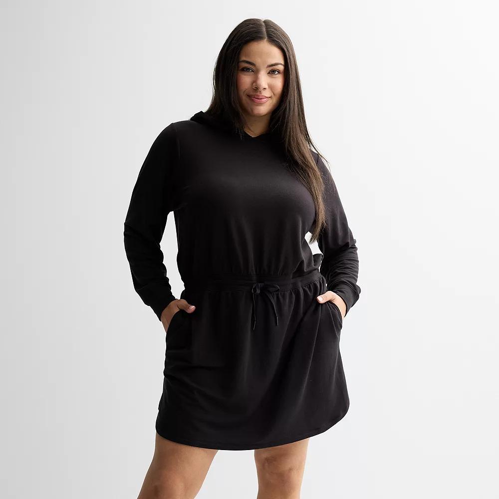 Plus Size Tek Gear® French Terry Dress, Women's, Size: 4XL, Mineral Black Product Image