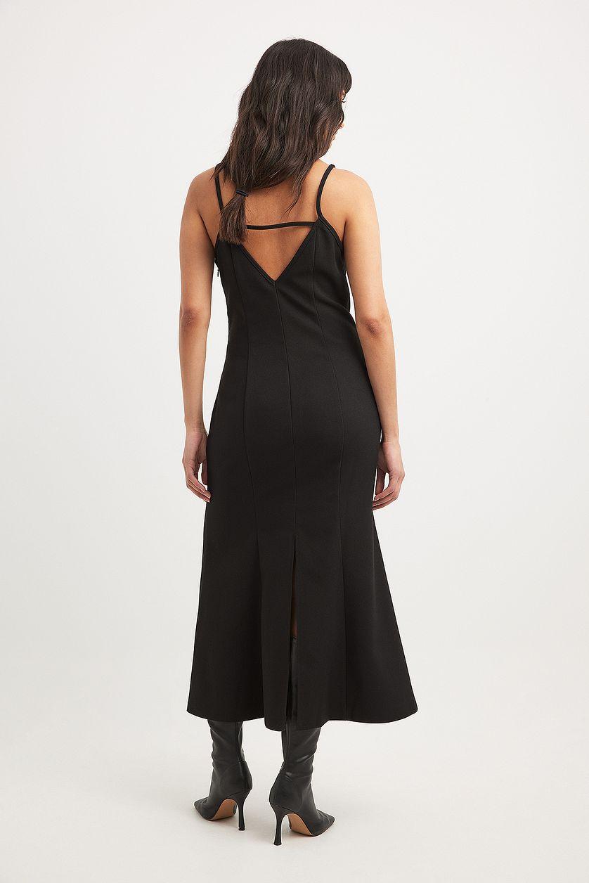 Deep Back Tie Detail Midi Dress Product Image
