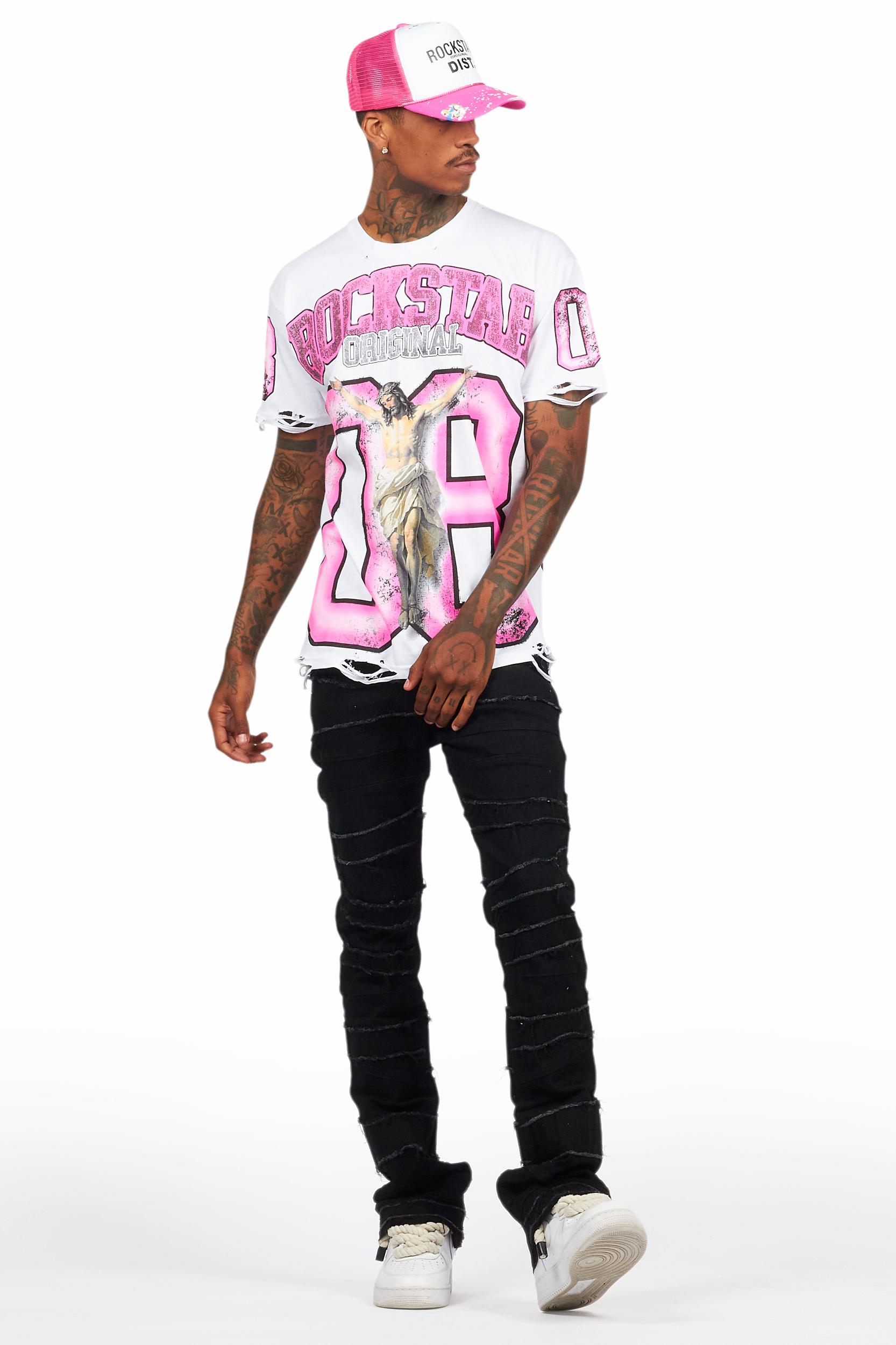 Franko Jet Black Stacked Flare Jean Male Product Image