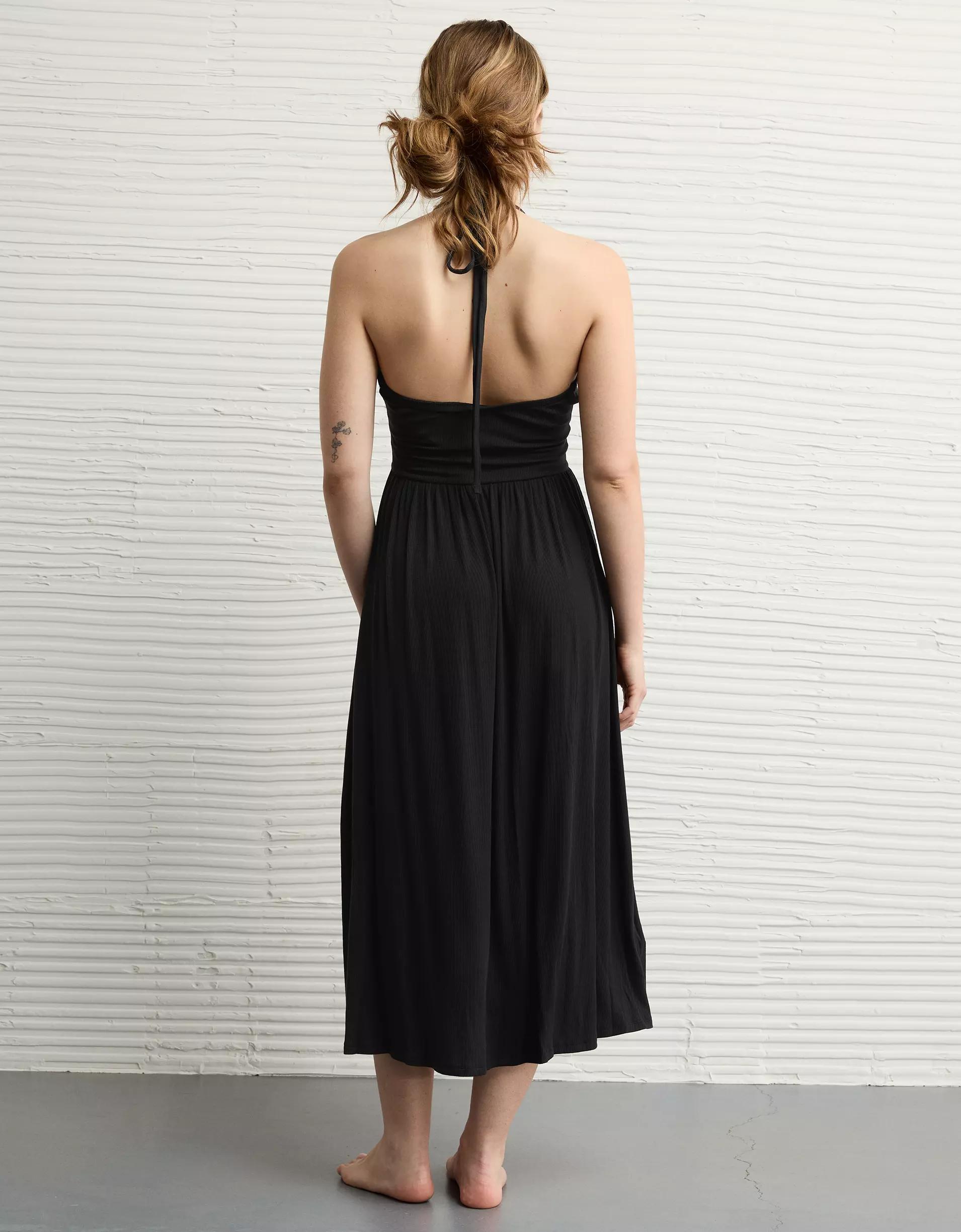 AE Soft & Sexy Keyhole Halter Midi Dress Product Image