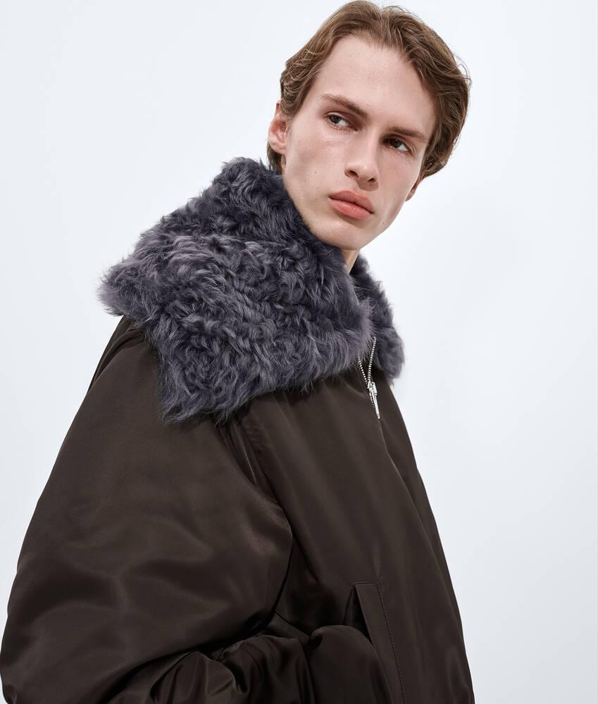 Men's Padded Nylon Bomber in Chocolate Product Image