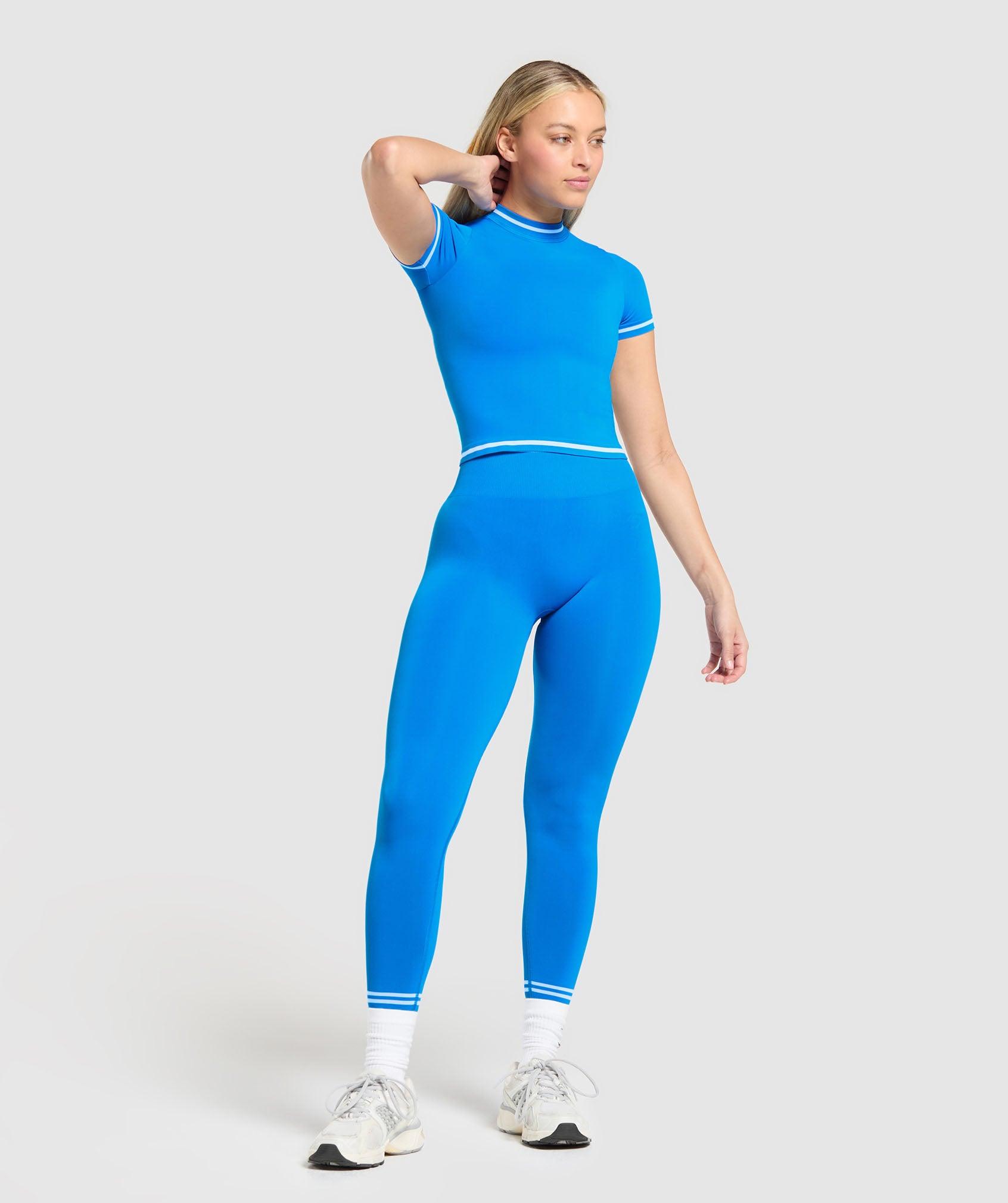 Gymshark Contrast Seamless Midi Tee - Barbell Blue Female Product Image