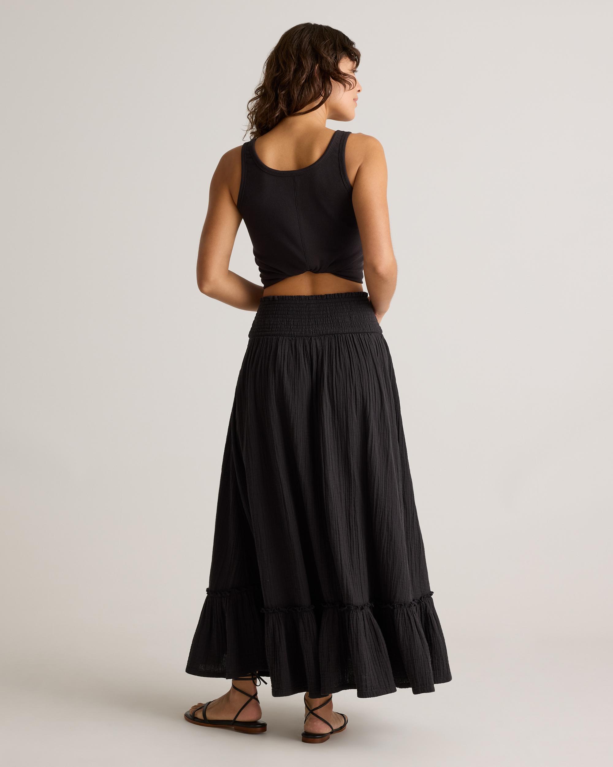 Quince | Women's Gauze Smocked Maxi Skirt Organic Cotton Product Image