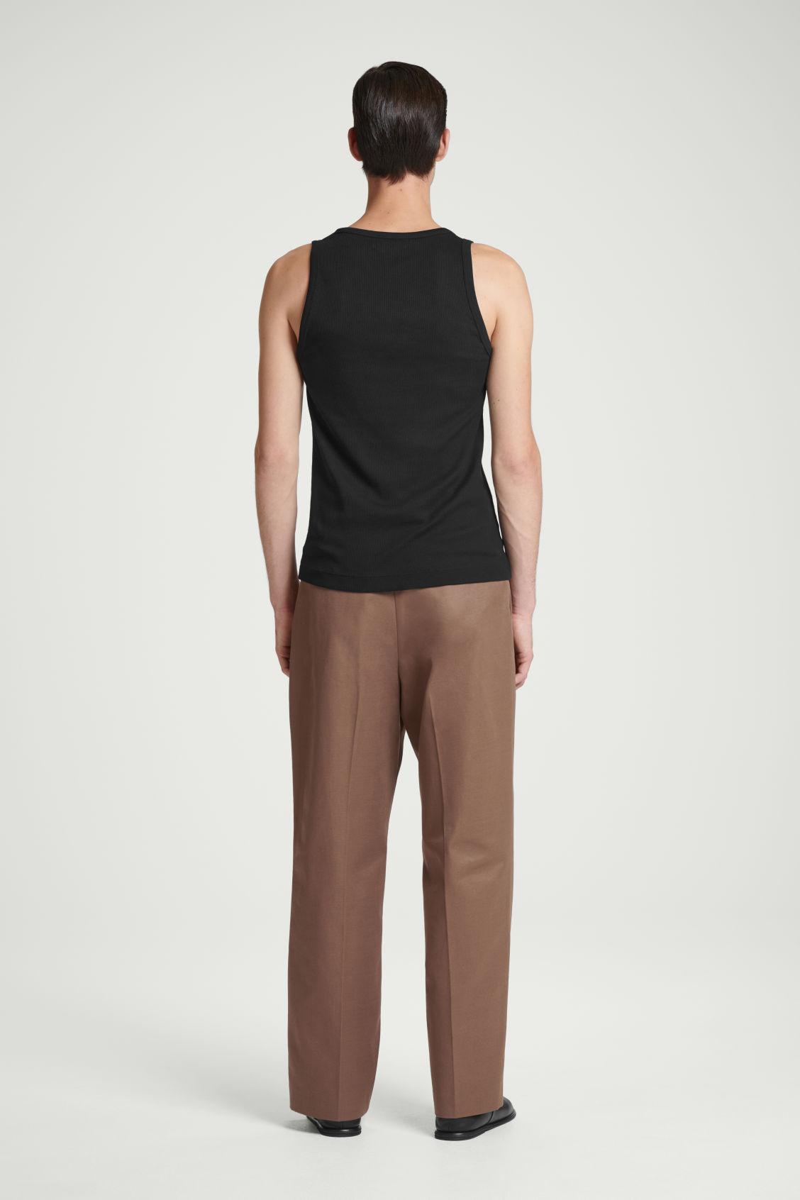 SLIM RIBBED COTTON TANK TOP Product Image