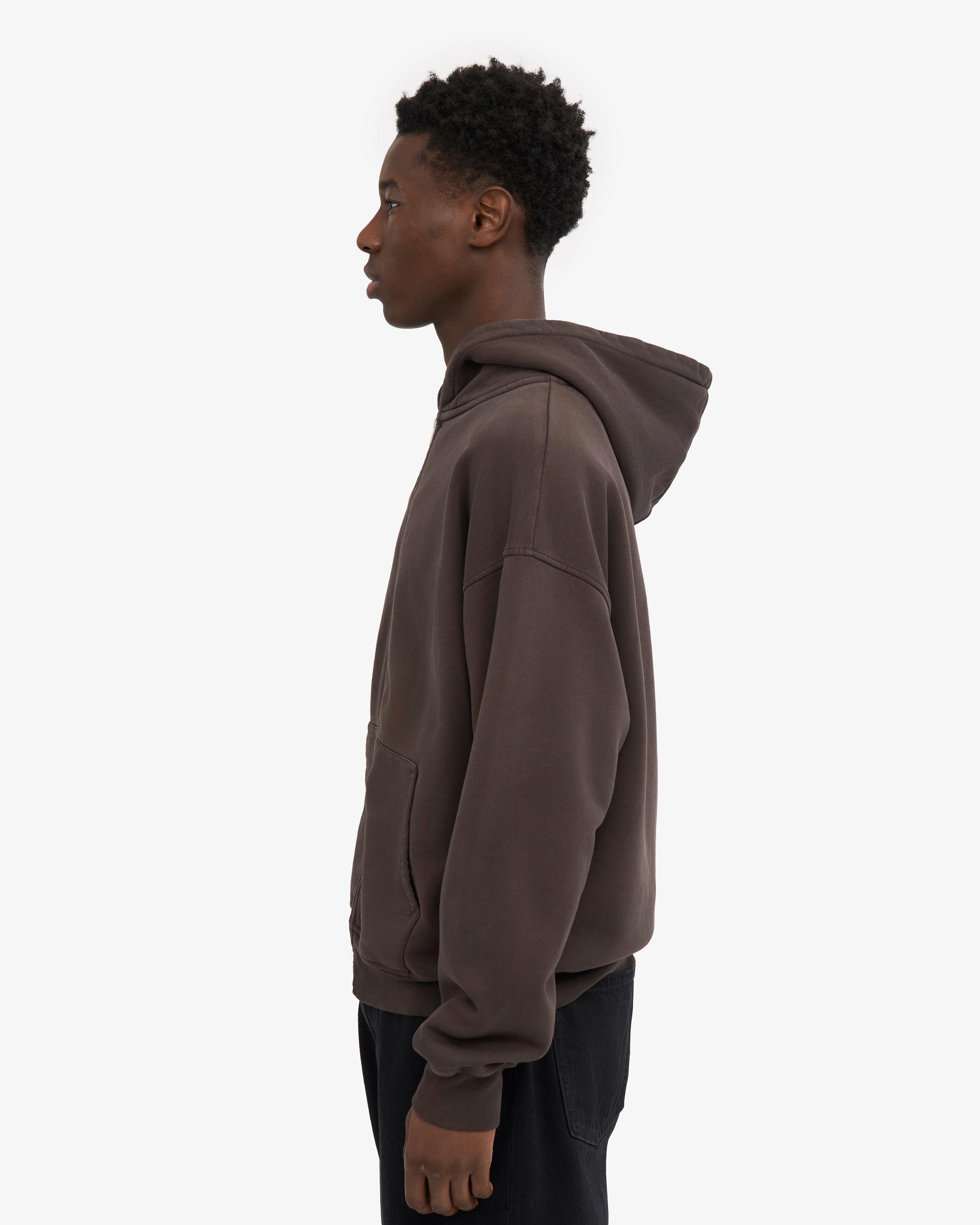 Organic Oversized Zip Hood - Coffee Brown Product Image