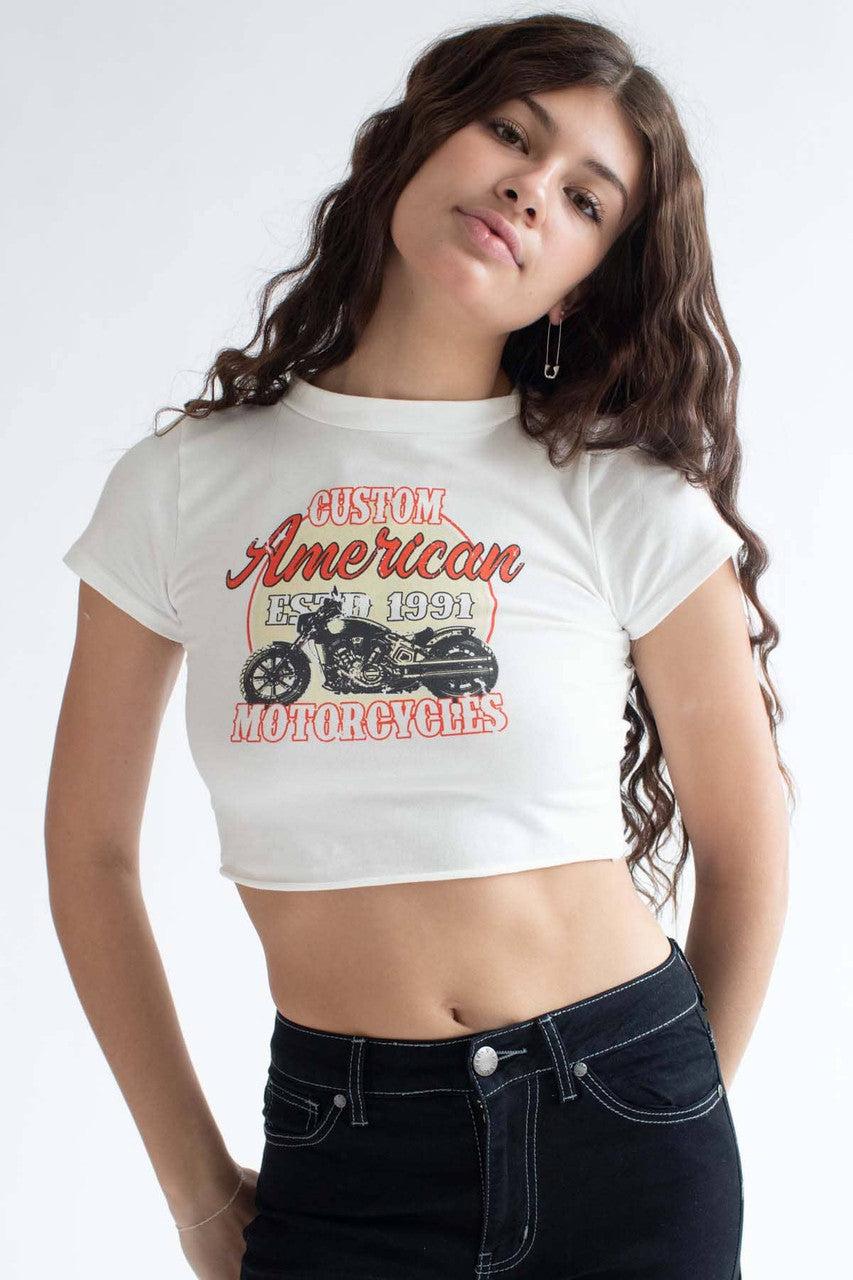 American Custom Motorcycles Cropped Tee Product Image