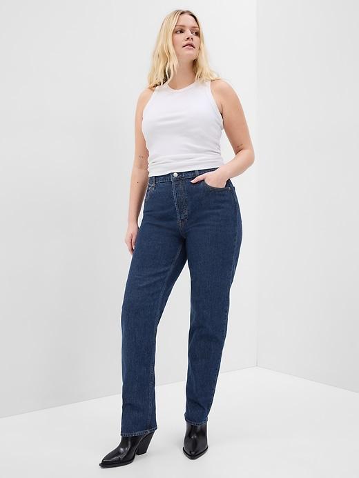 High Rise Cheeky Straight Jeans Product Image