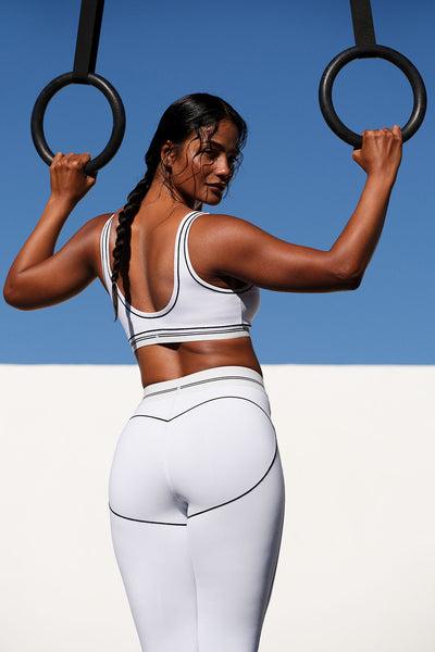 Airbrush High-Waist Heart Throb Legging - White/Black Product Image