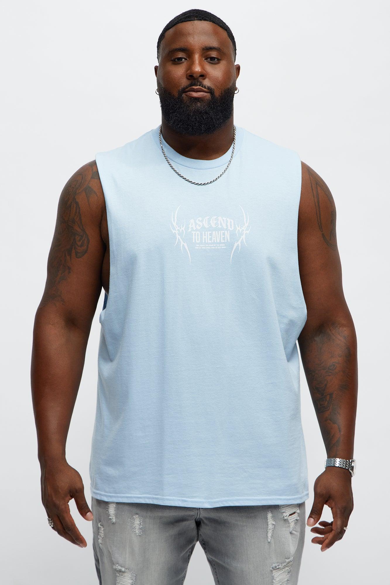 Ascend To Heaven Muscle Tee - Light Blue Male Product Image