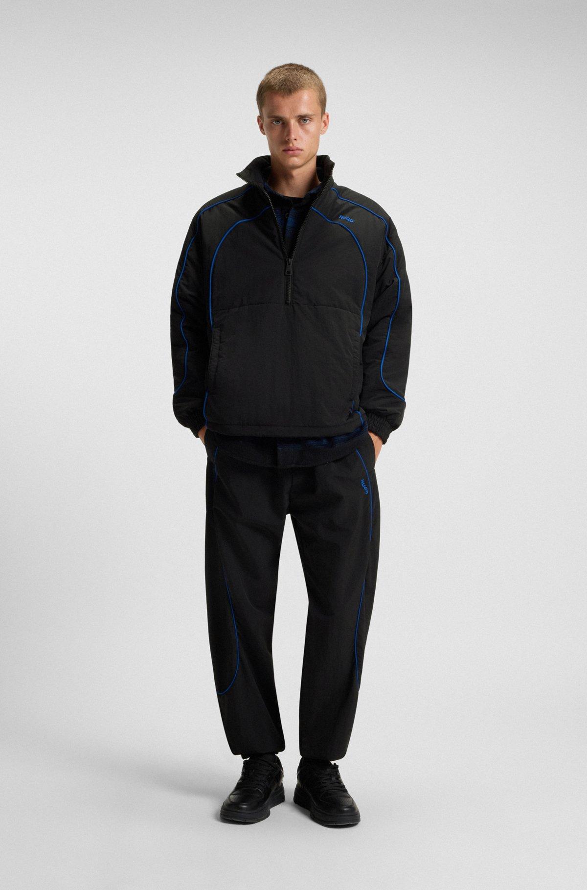 Water-repellent half-zip jacket with contrast piping Product Image