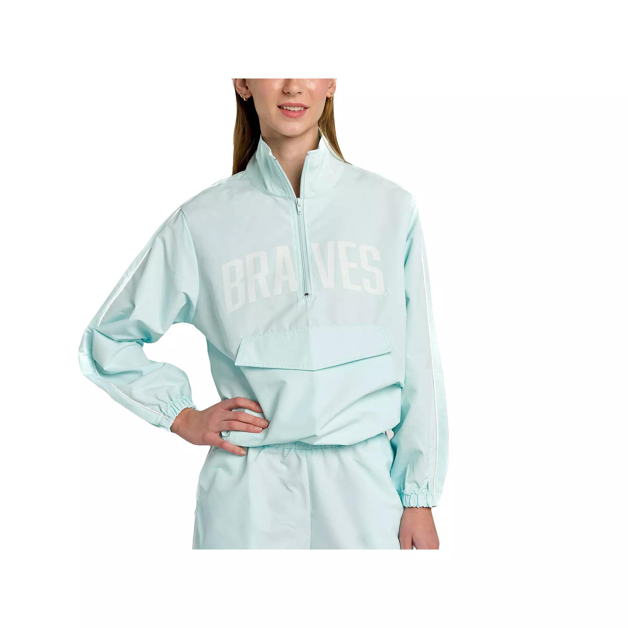 Women's Lusso Light Blue Atlanta Braves Parker Half-Zip Jacket,  Product Image