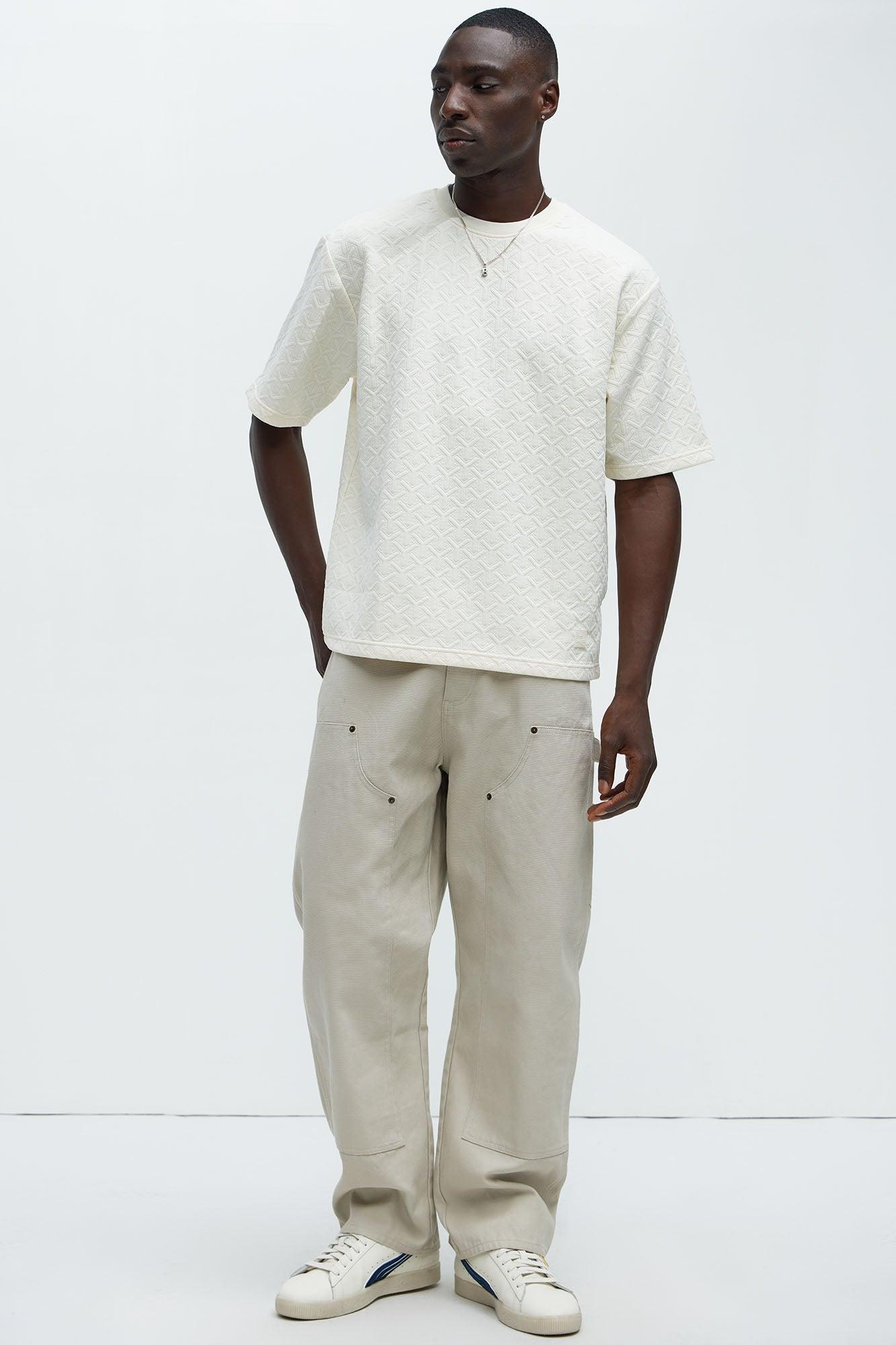 Emmanuel Textured Tee - Off White Product Image