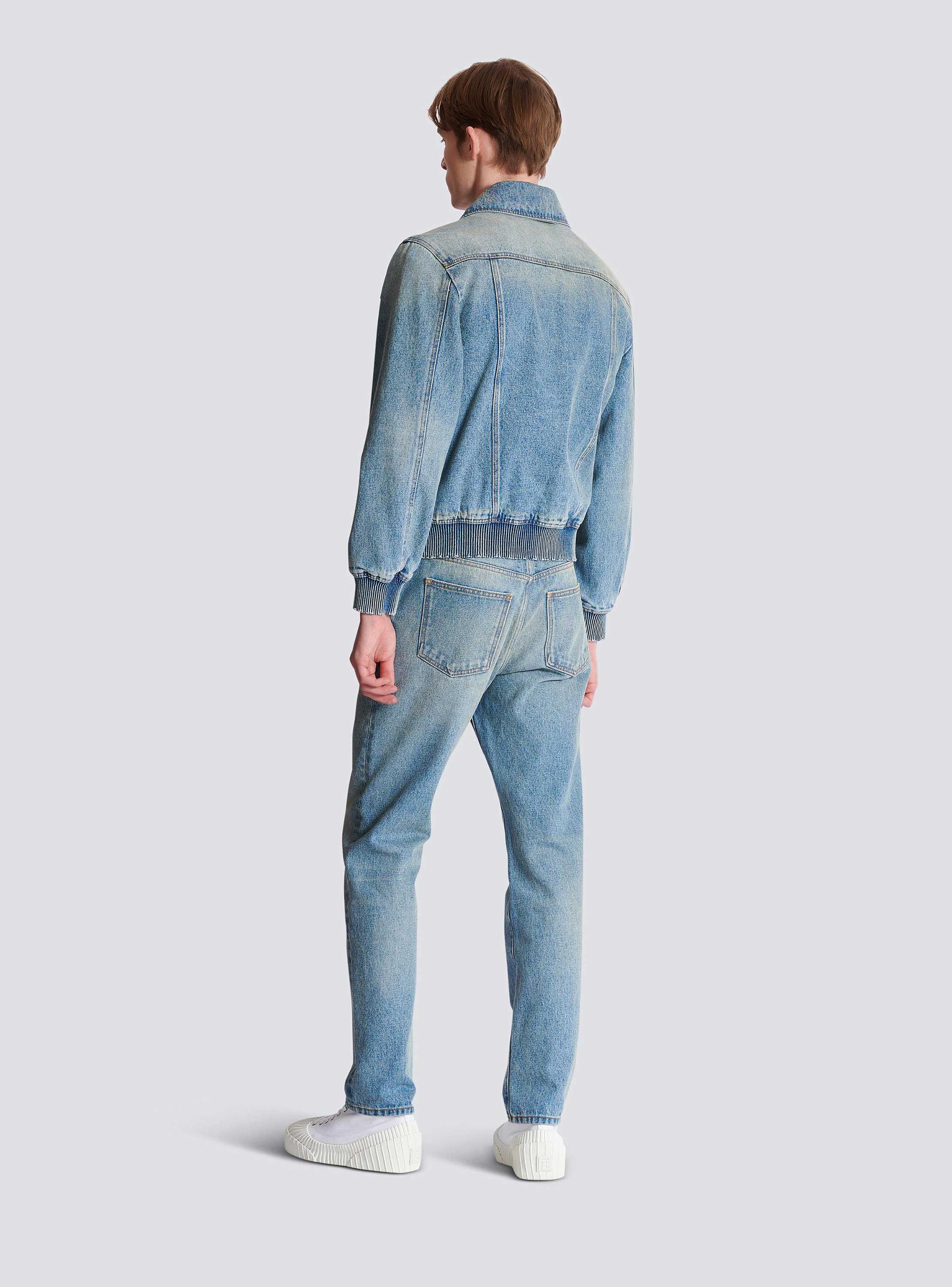 Cropped lined denim jacket Product Image