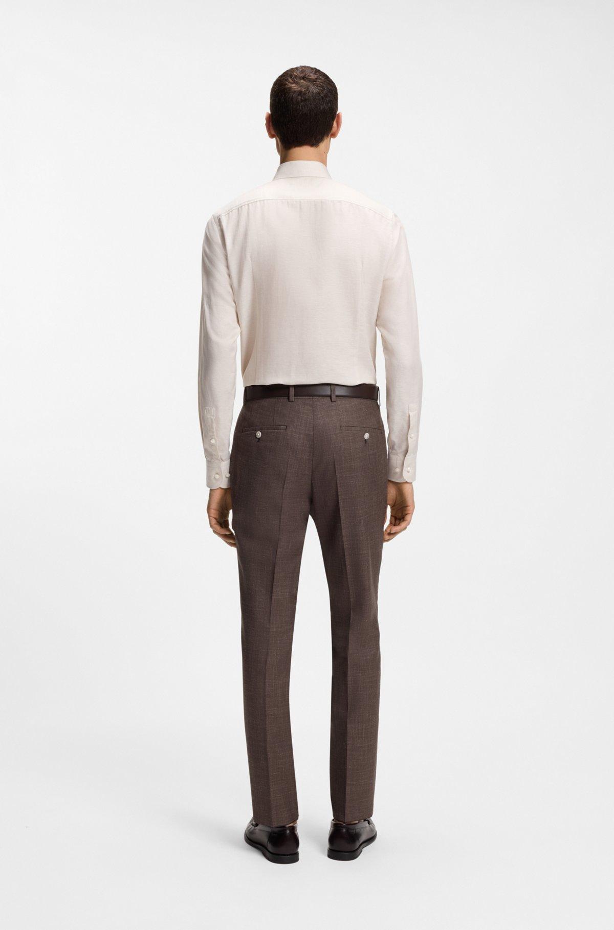 Slim-fit shirt in linen-blend twill Product Image