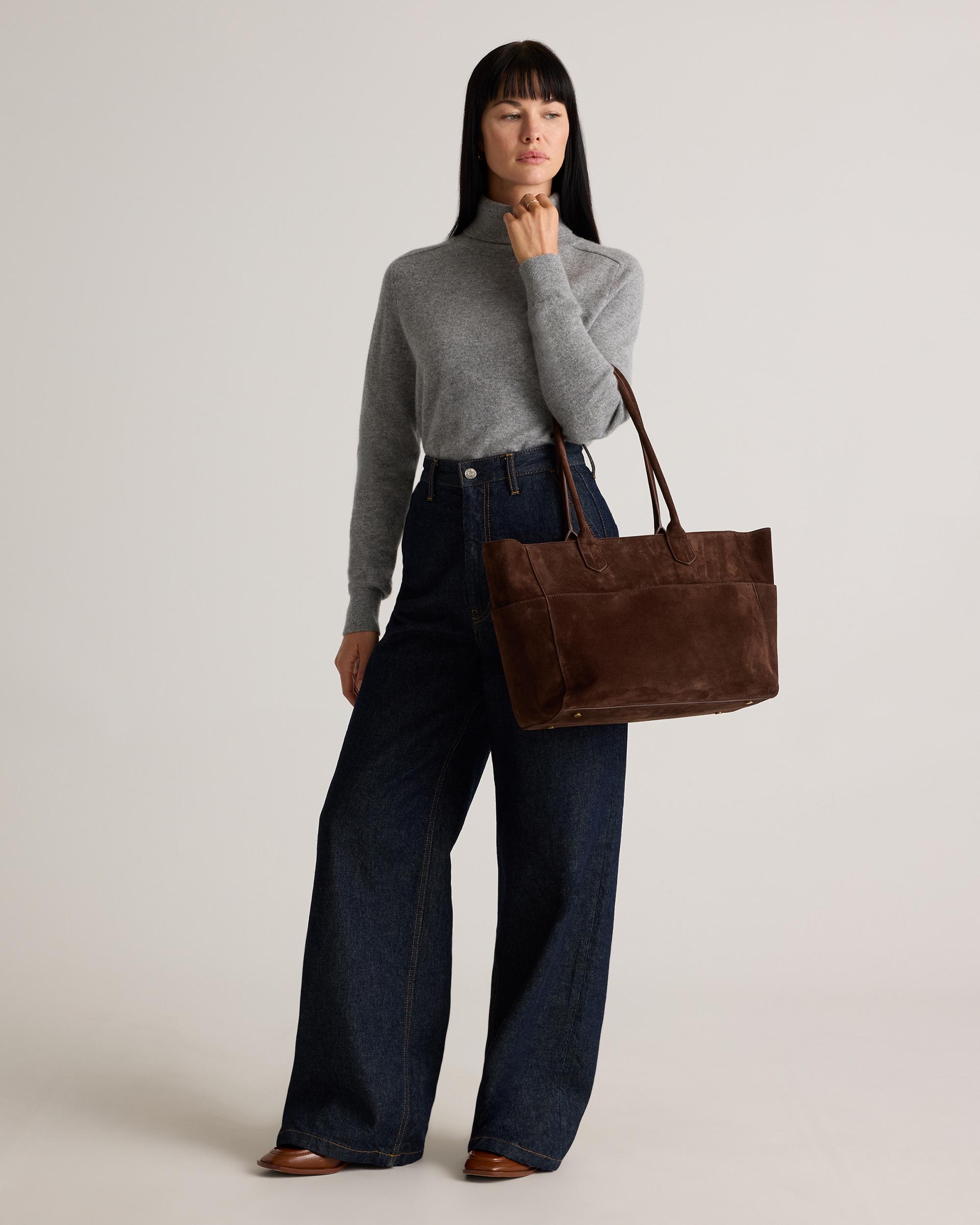 Quince | Women's Italian Suede Shopper Tote Suede Leather Product Image