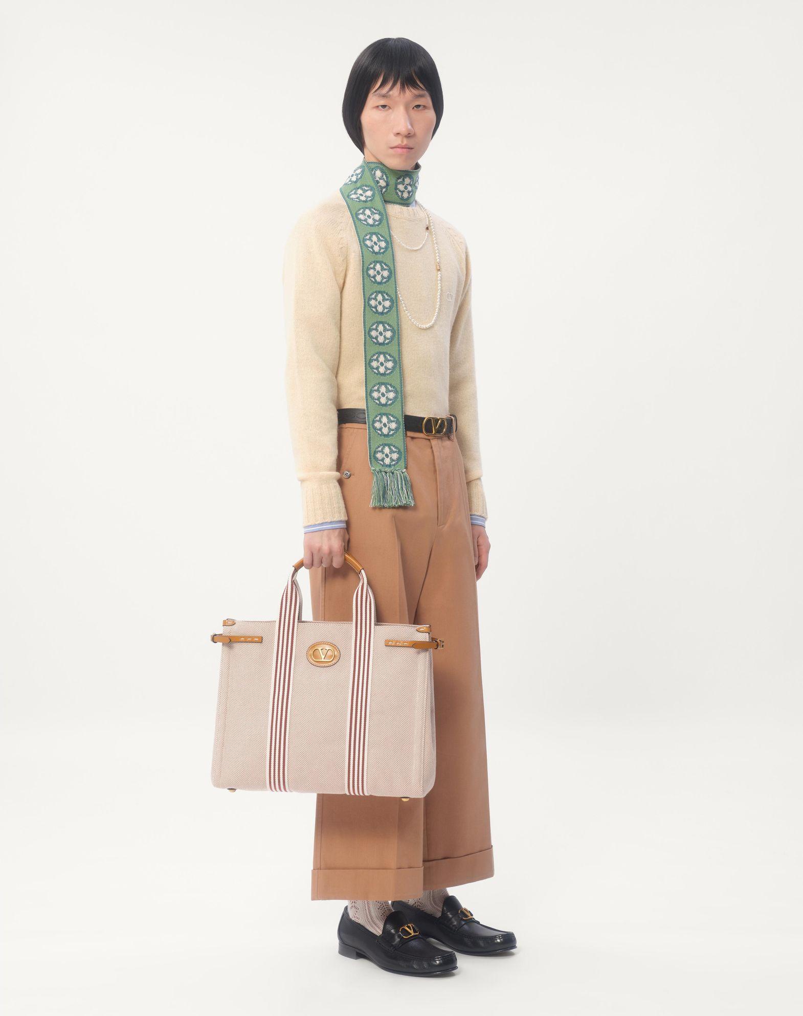 Shetland Wool Crewneck Sweater With Vlogo Embroidery Product Image