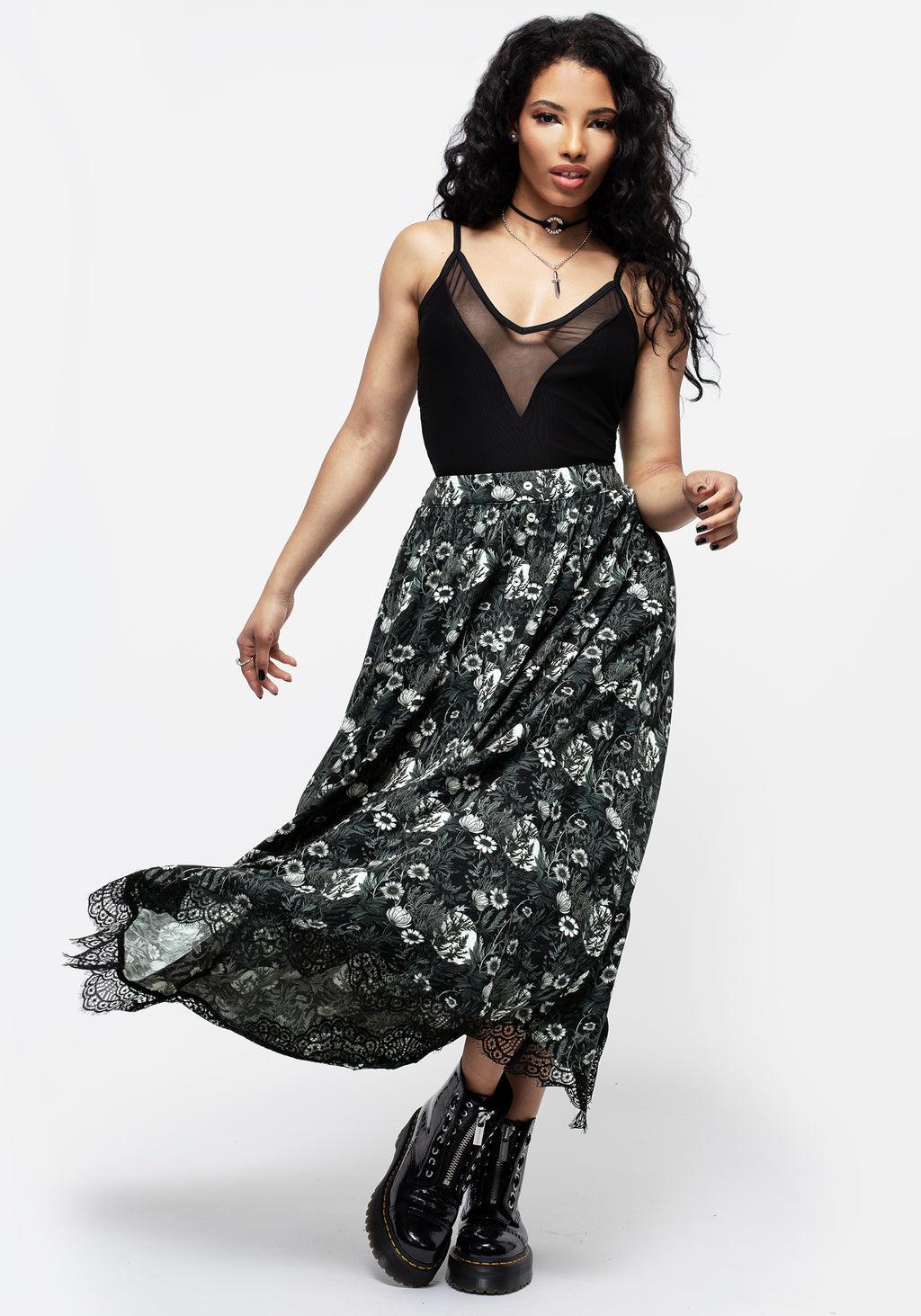 Nightbloom Button Front Midaxi Skirt Product Image