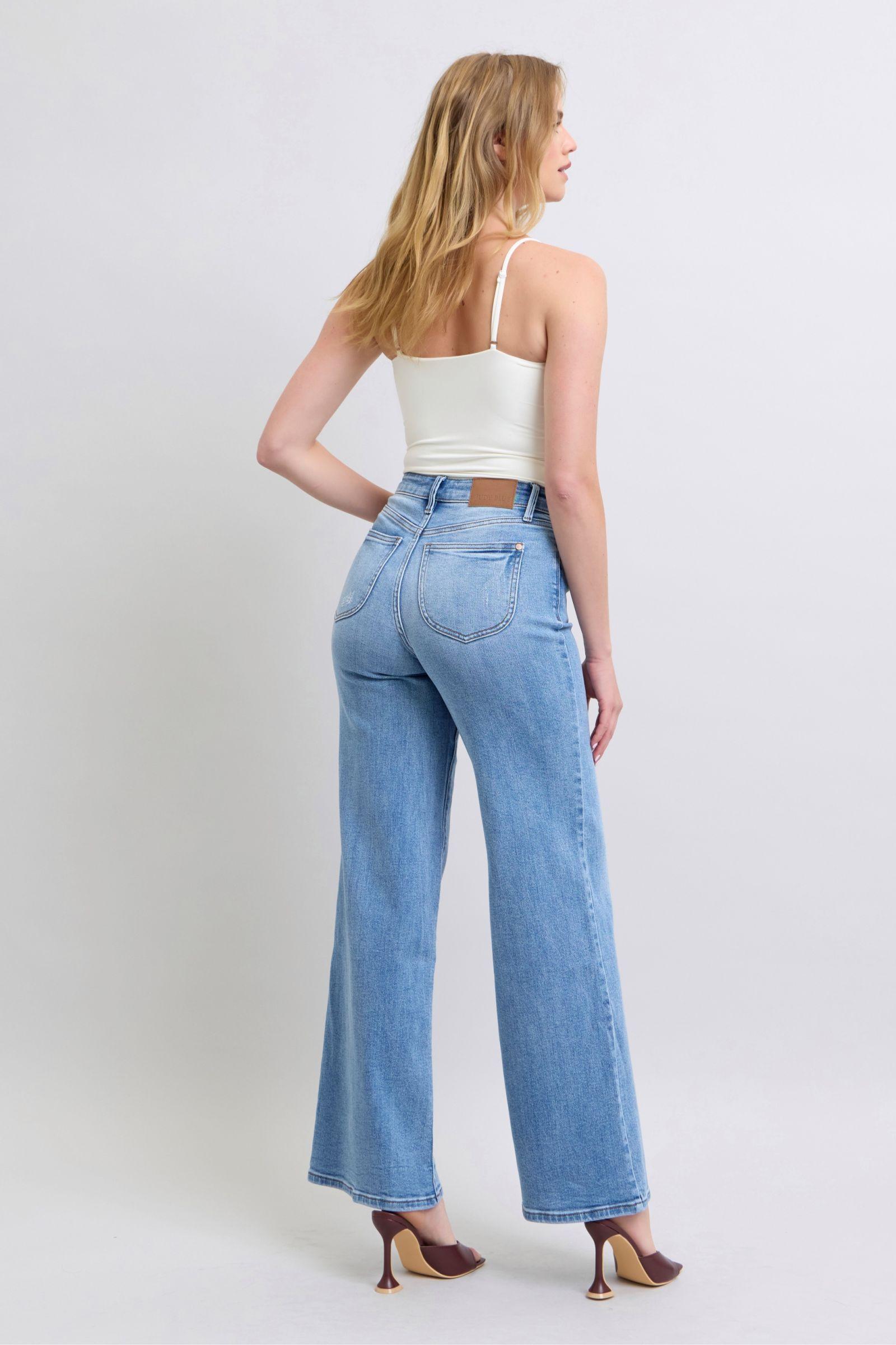 Angie Hi-Rise Wide Leg Judy Blue Jeans - ONLINE EXCLUSIVE! Product Image