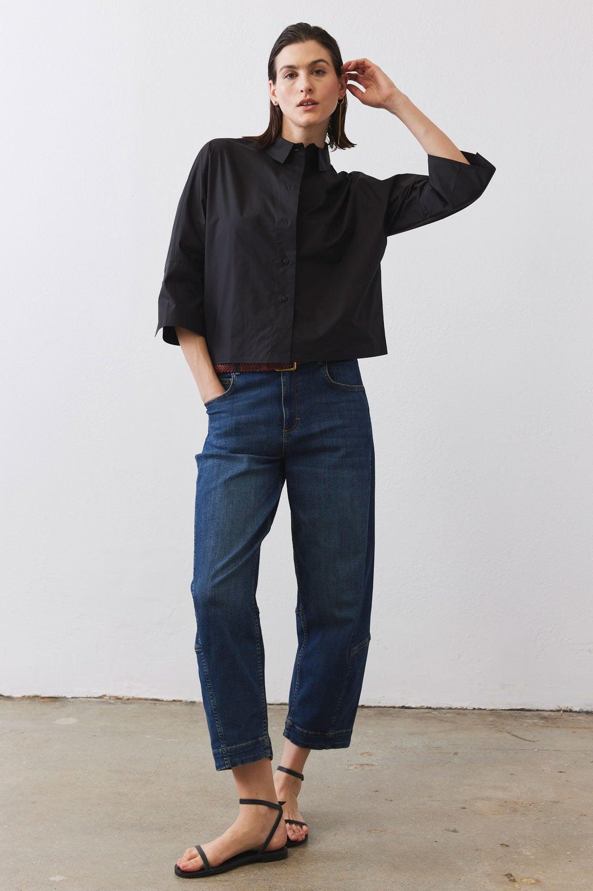 Oversized Poplin Cropped Blouse Product Image