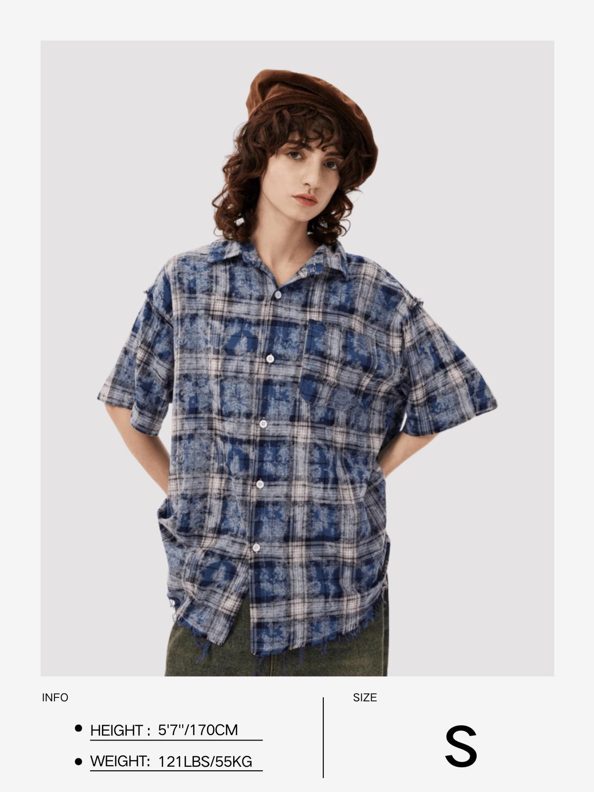 Aelfric Eden Tie Dye Plaid Shirt Product Image