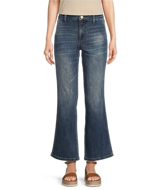 KUT from the Kloth Kelsey Stretch Denim Mid Rise Flare Leg Ankle Jeans Product Image