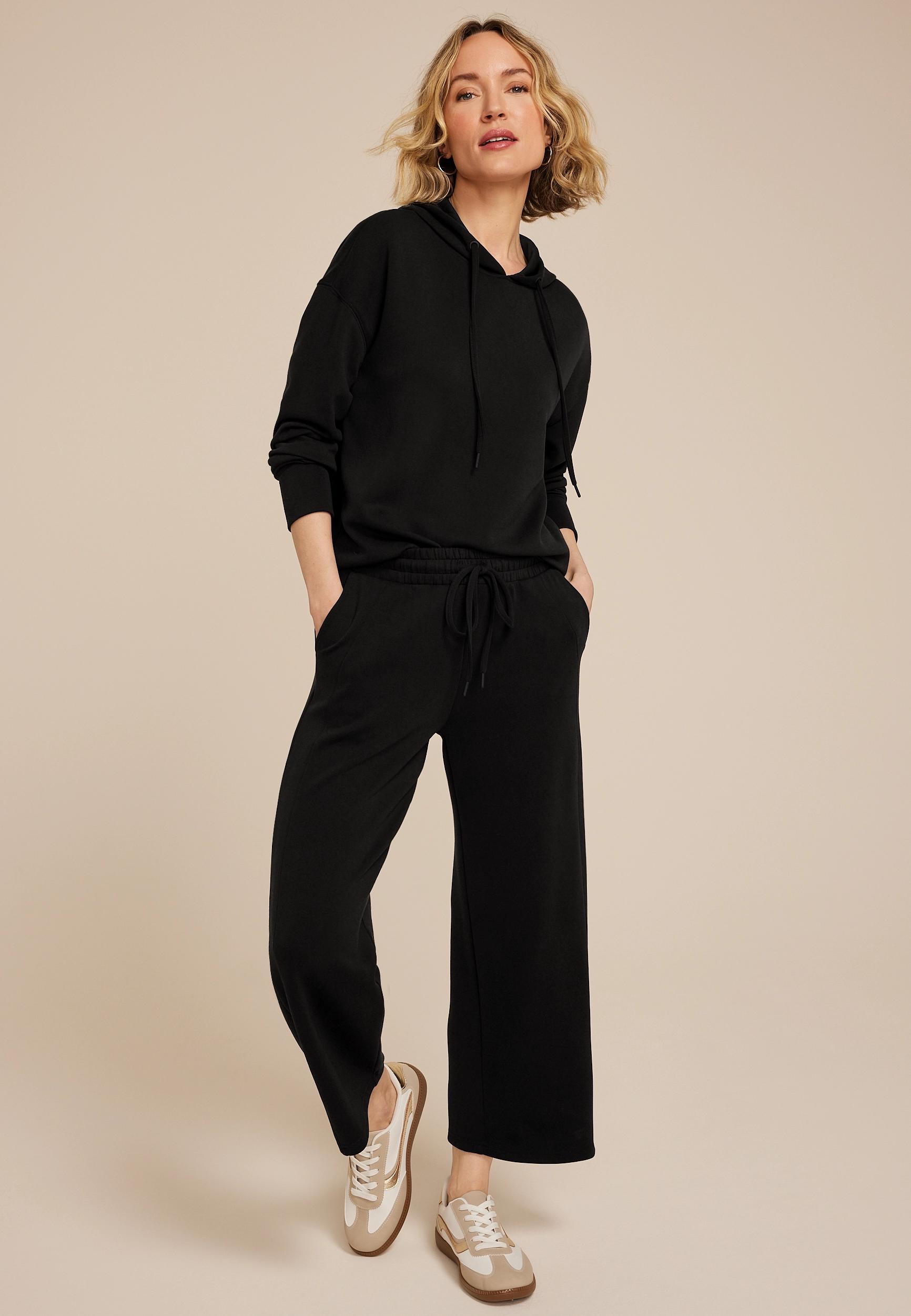 Scuba Knit Wide Leg Cropped Pant Product Image