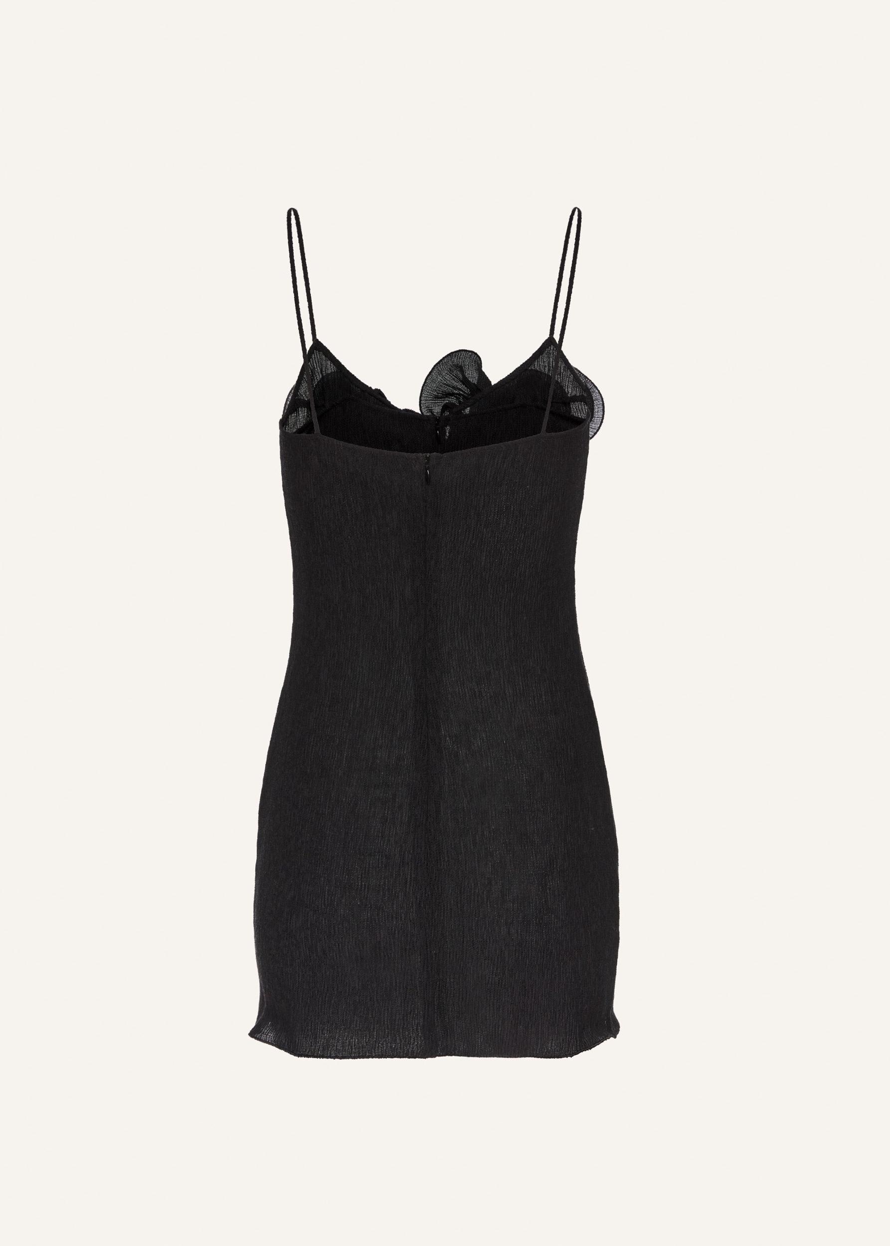 Sleeveless crepe beach mini dress in black Product Image