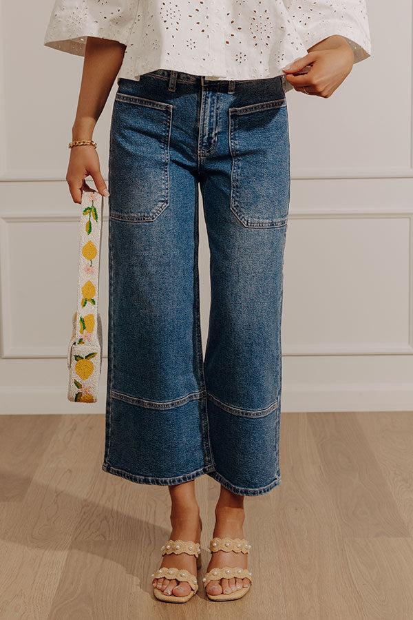 The Maeve High Waist Wide Leg Crop Jean in Medium Wash Product Image