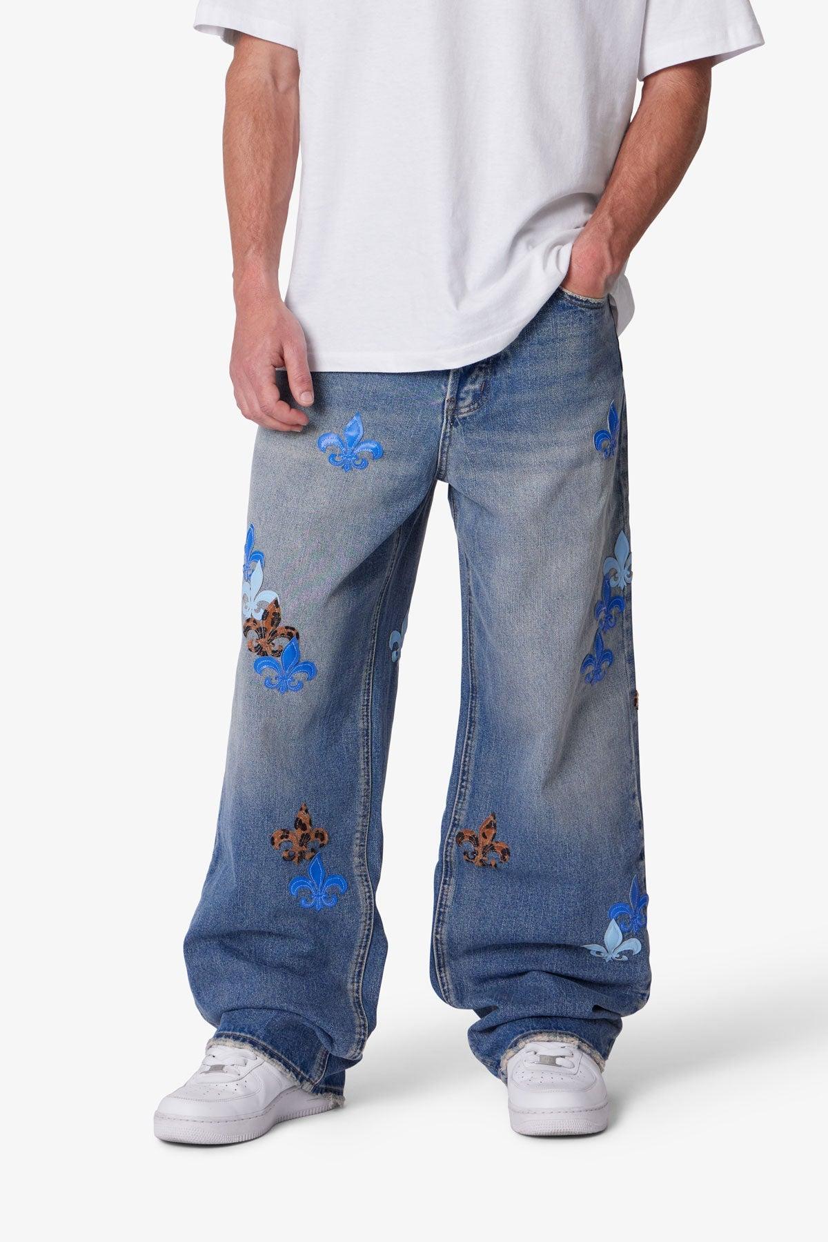 Ultra Baggy Fleur Denim - Blue Product Image
