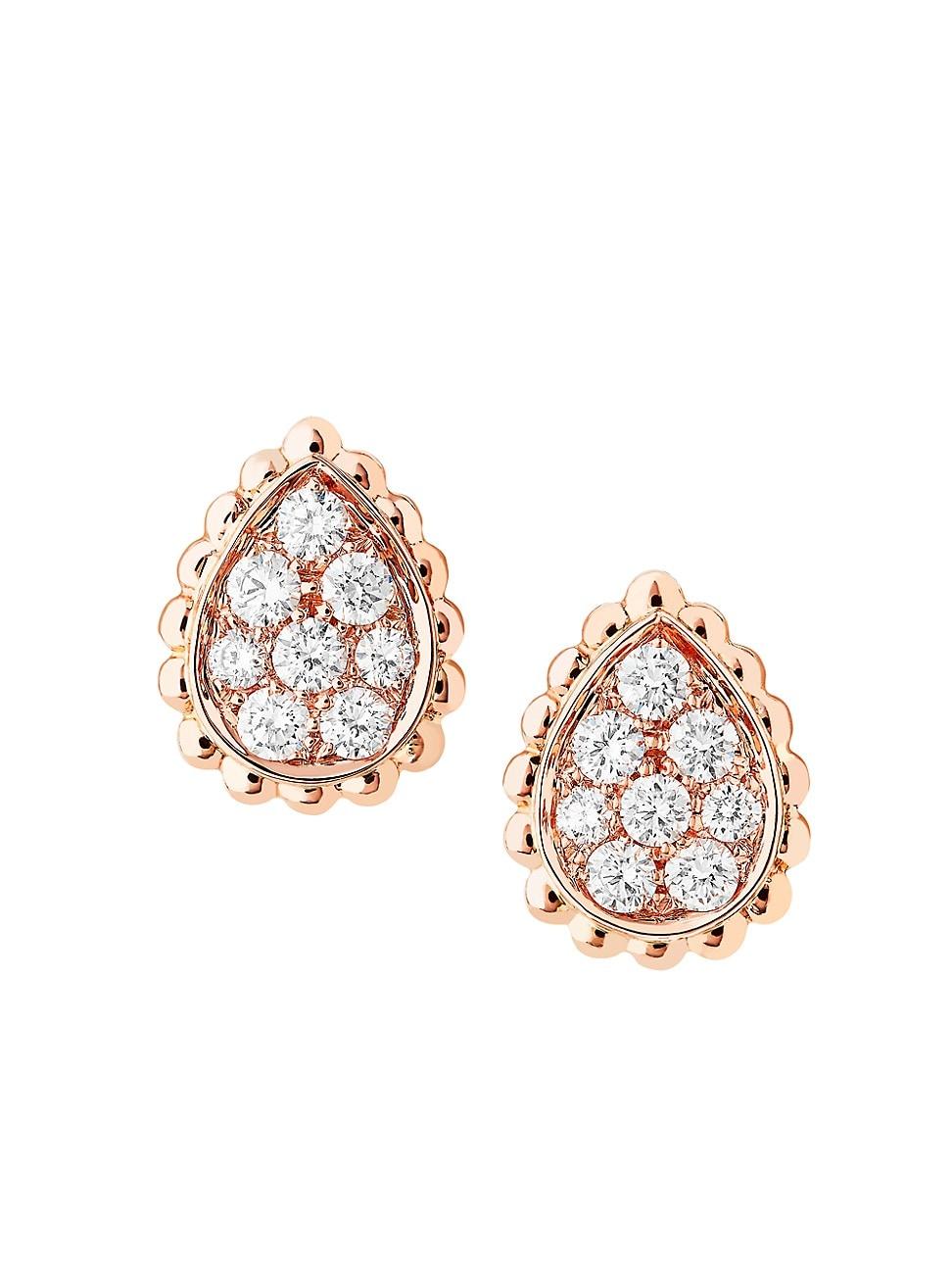 Womens Serpent Bohme 18K Rose Gold & 0.25 TCW Diamond Stud Earrings Product Image
