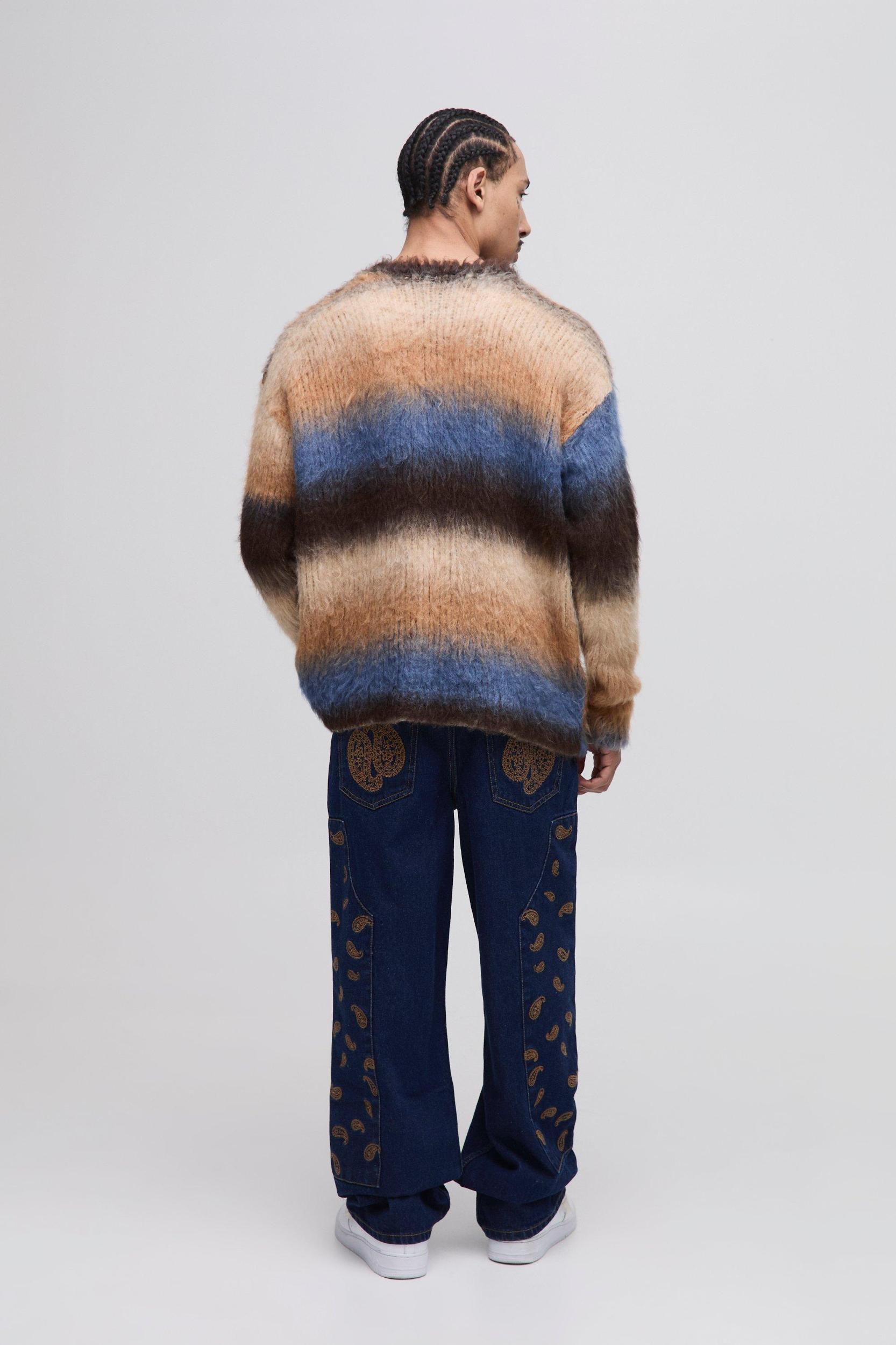 Relaxed Fit Paisley Embroidered Jeans | boohooMAN USA Product Image