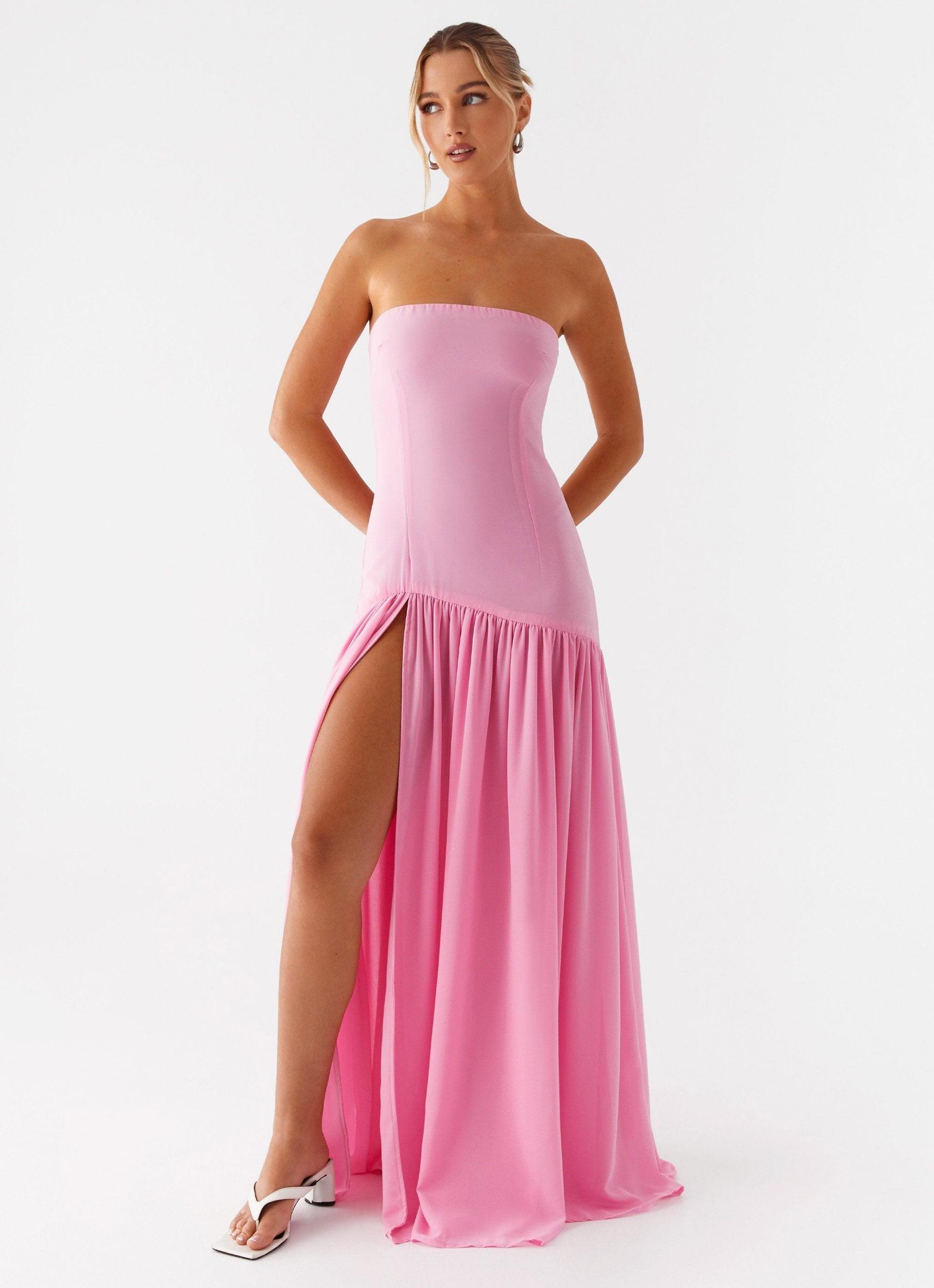 Eden Strapless Maxi Dress - Pink Product Image