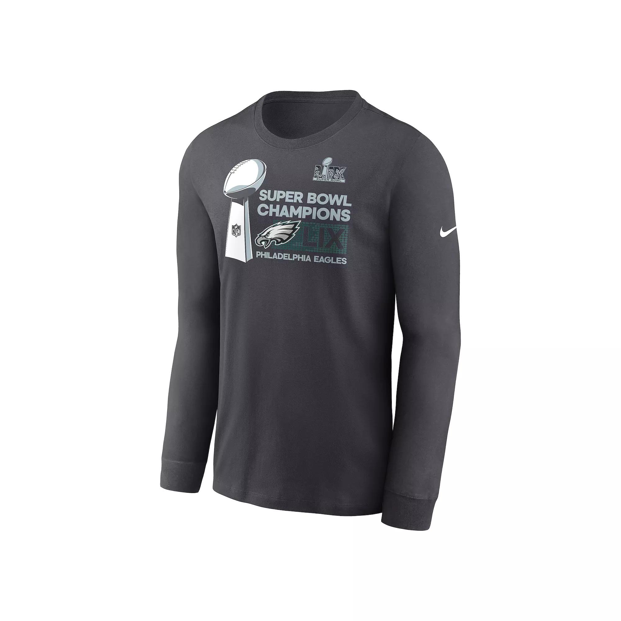 Men's Nike Philadelphia Eagles Super Bowl LIX Champions Locker Room Trophy Collection Long Sleeve Tee,  Product Image