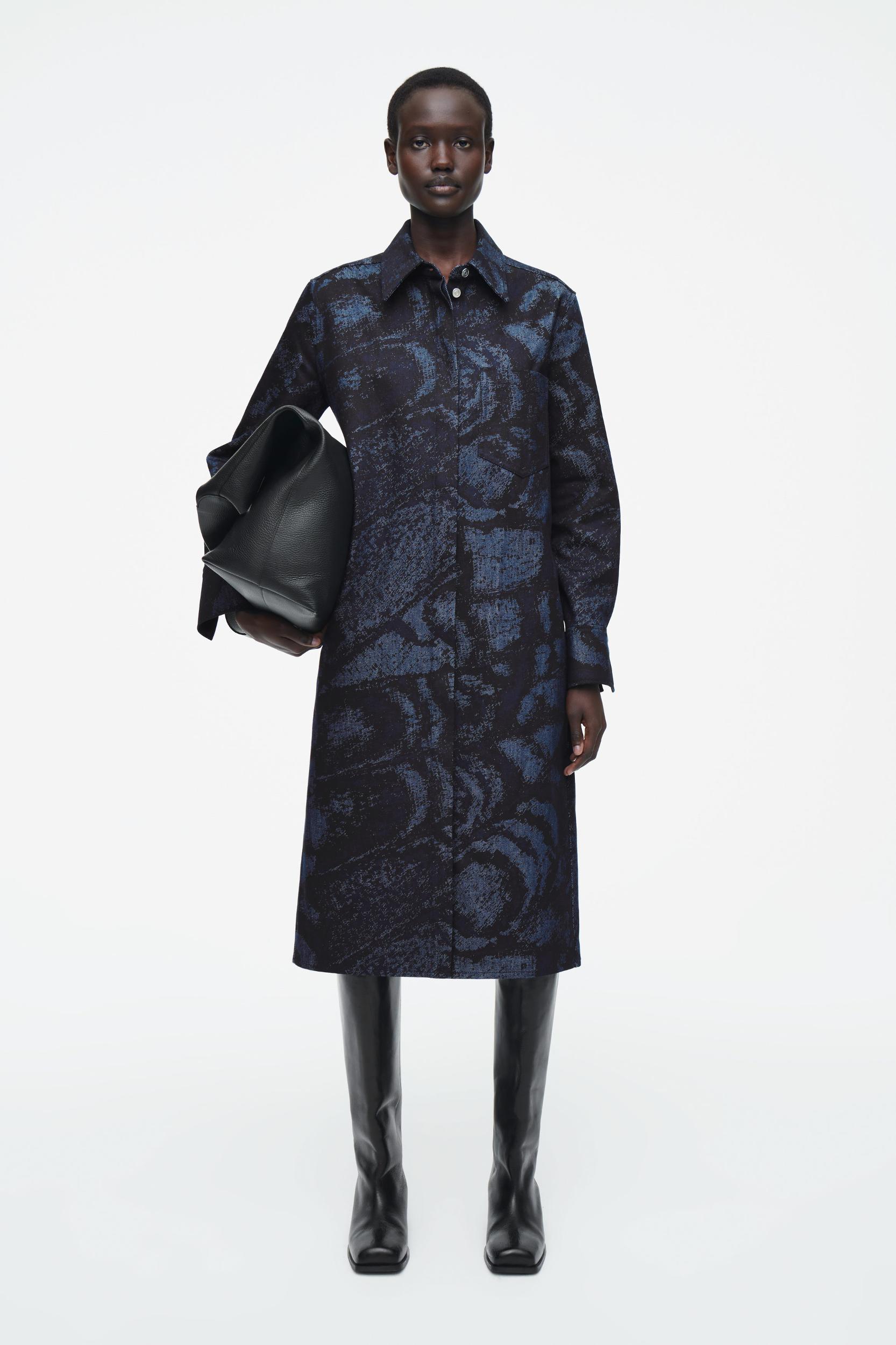 JACQUARD DENIM SHIRT DRESS Product Image