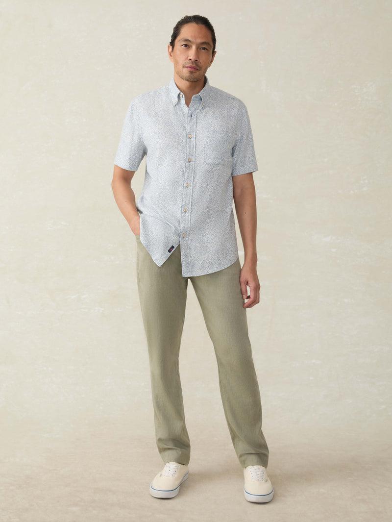 Short-Sleeve Breeze Shirt - Sky Blue Frond Product Image