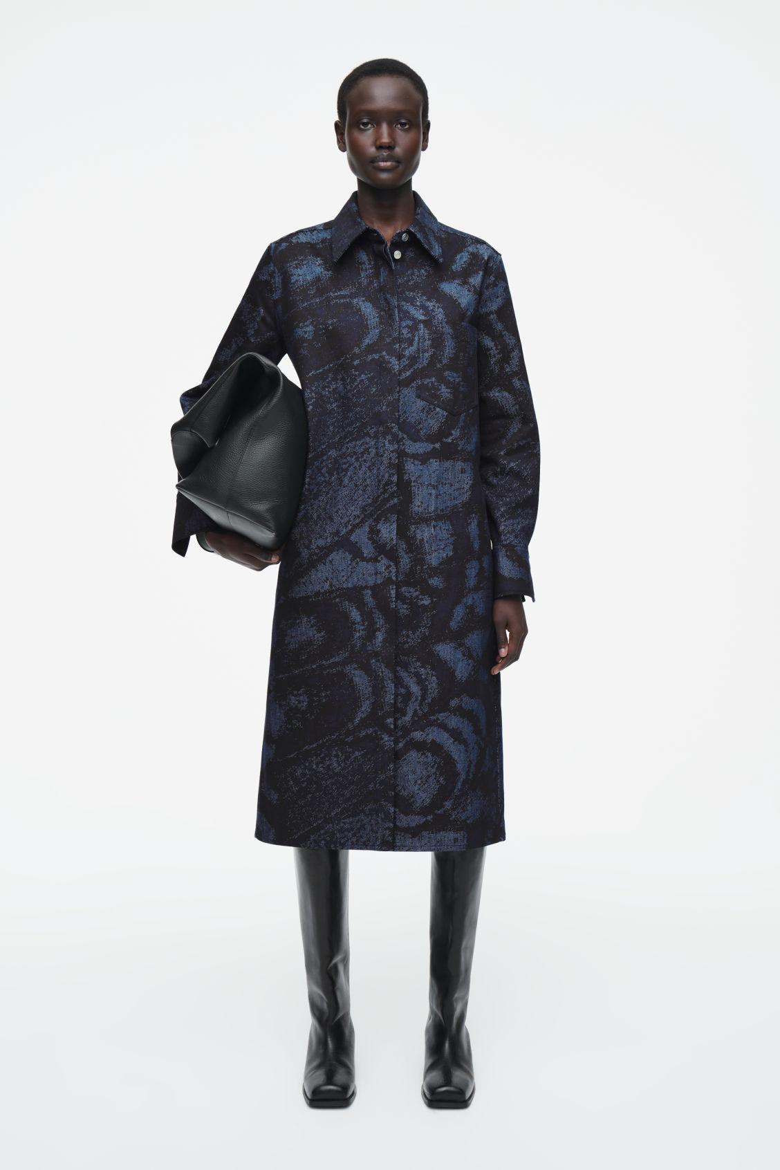 JACQUARD DENIM SHIRT DRESS Product Image