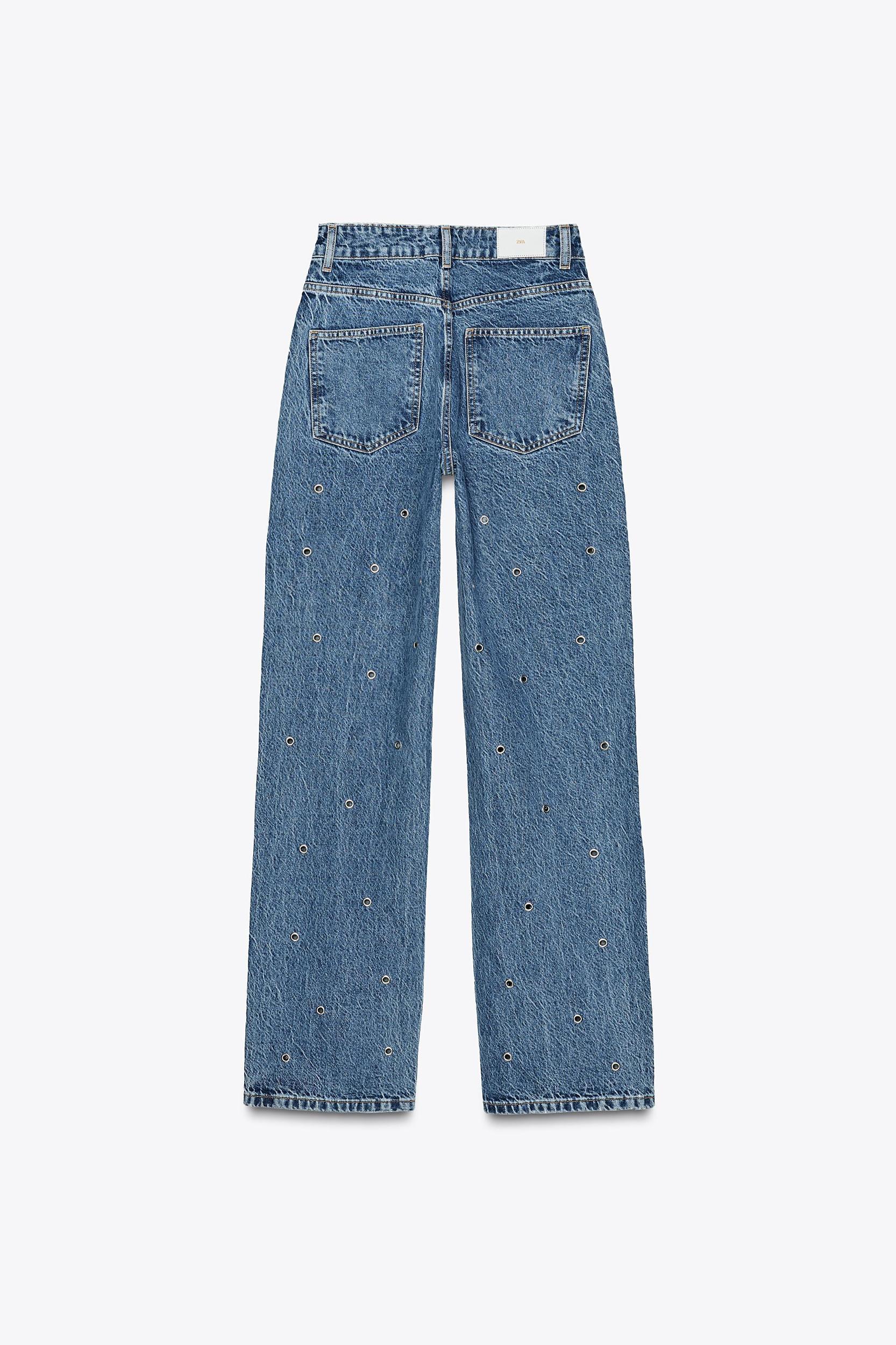 Z1975 HIGH-WAISTED STRAIGHT LONG LENGTH EYELET JEANS Product Image