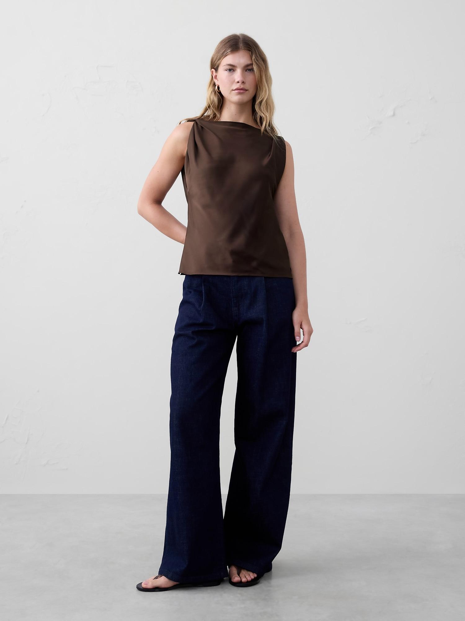 Ruched-Shoulder Top Product Image